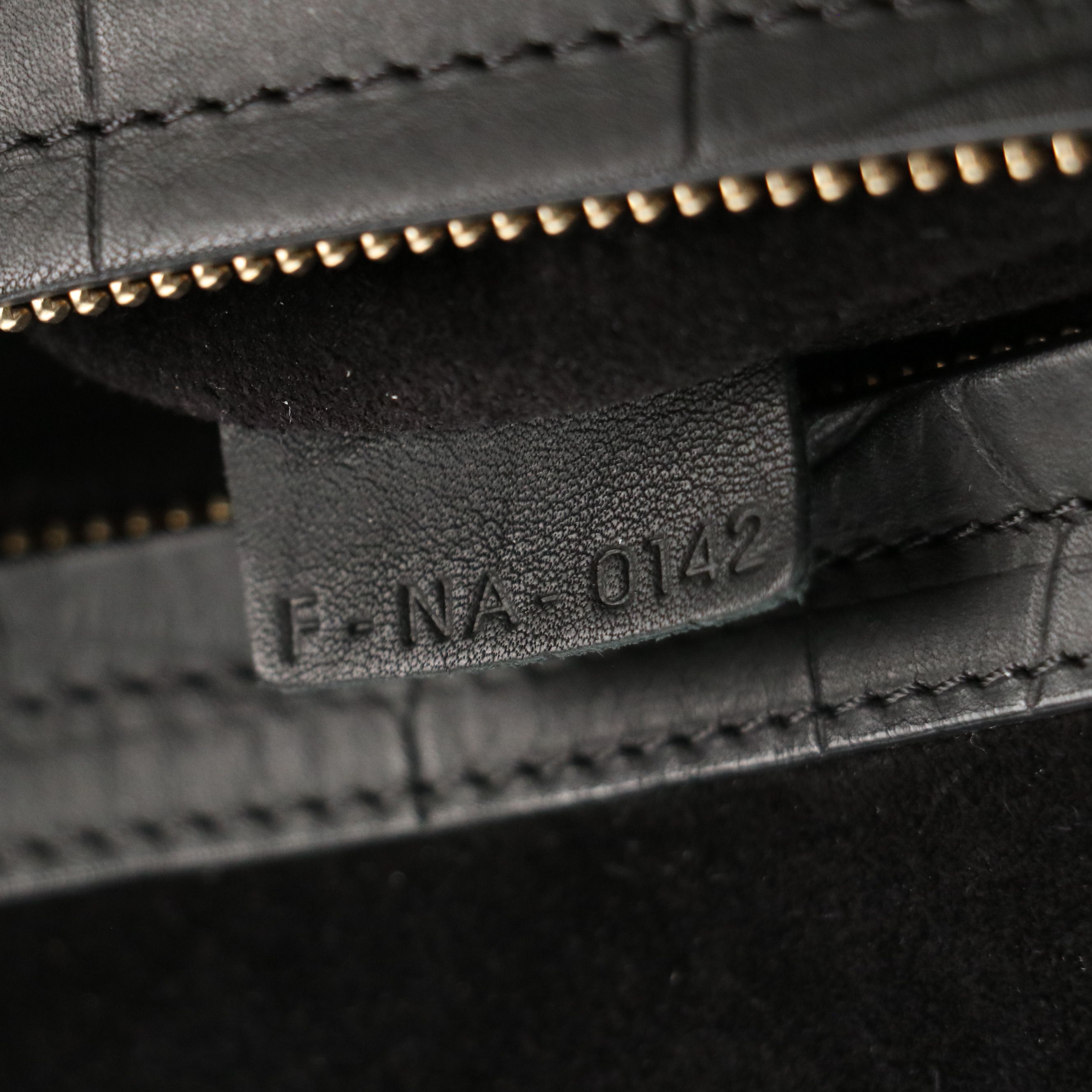 Céline Large Phantom Luggage Tote in Matte Black Croc Embossed Leather