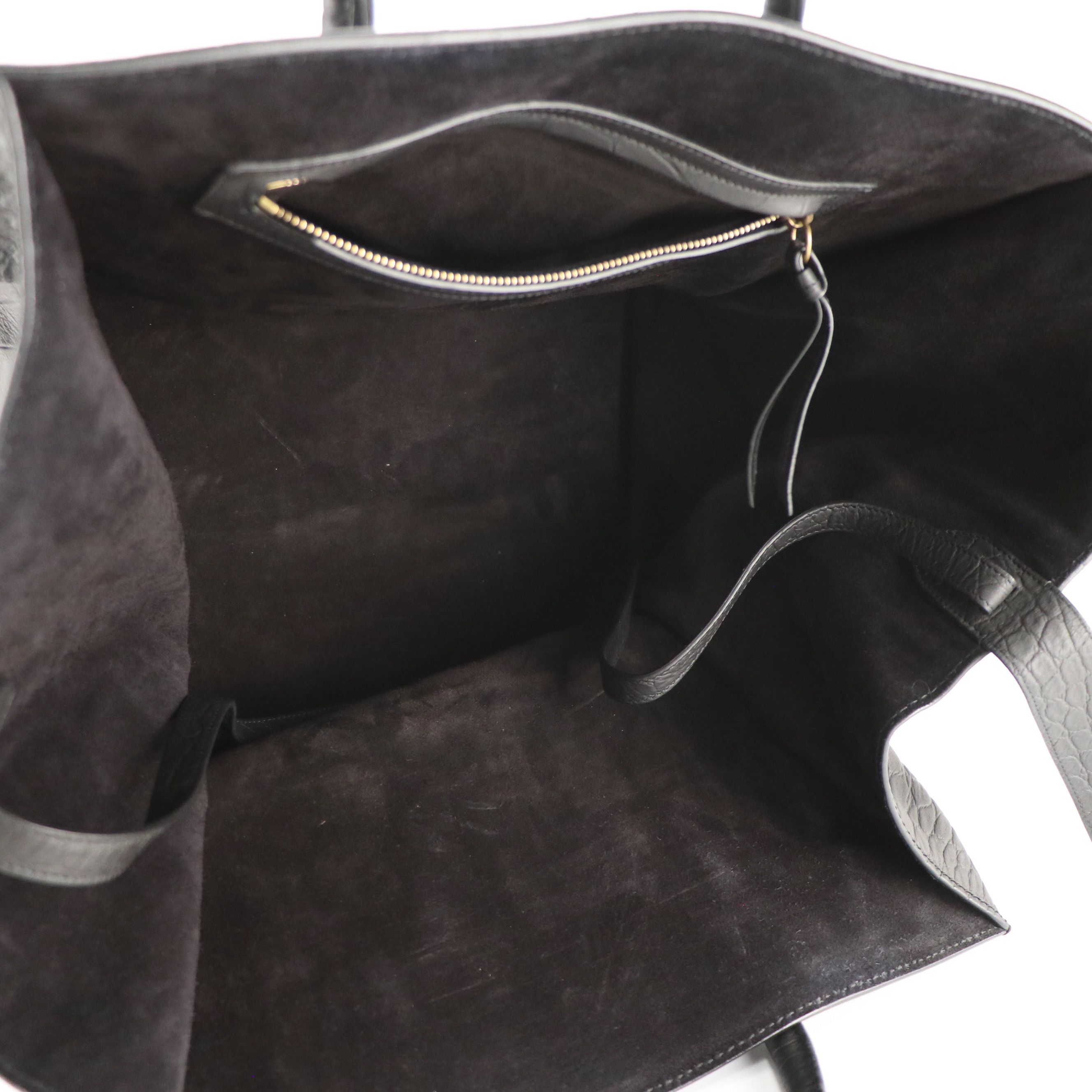 Céline Large Phantom Luggage Tote in Matte Black Croc Embossed Leather