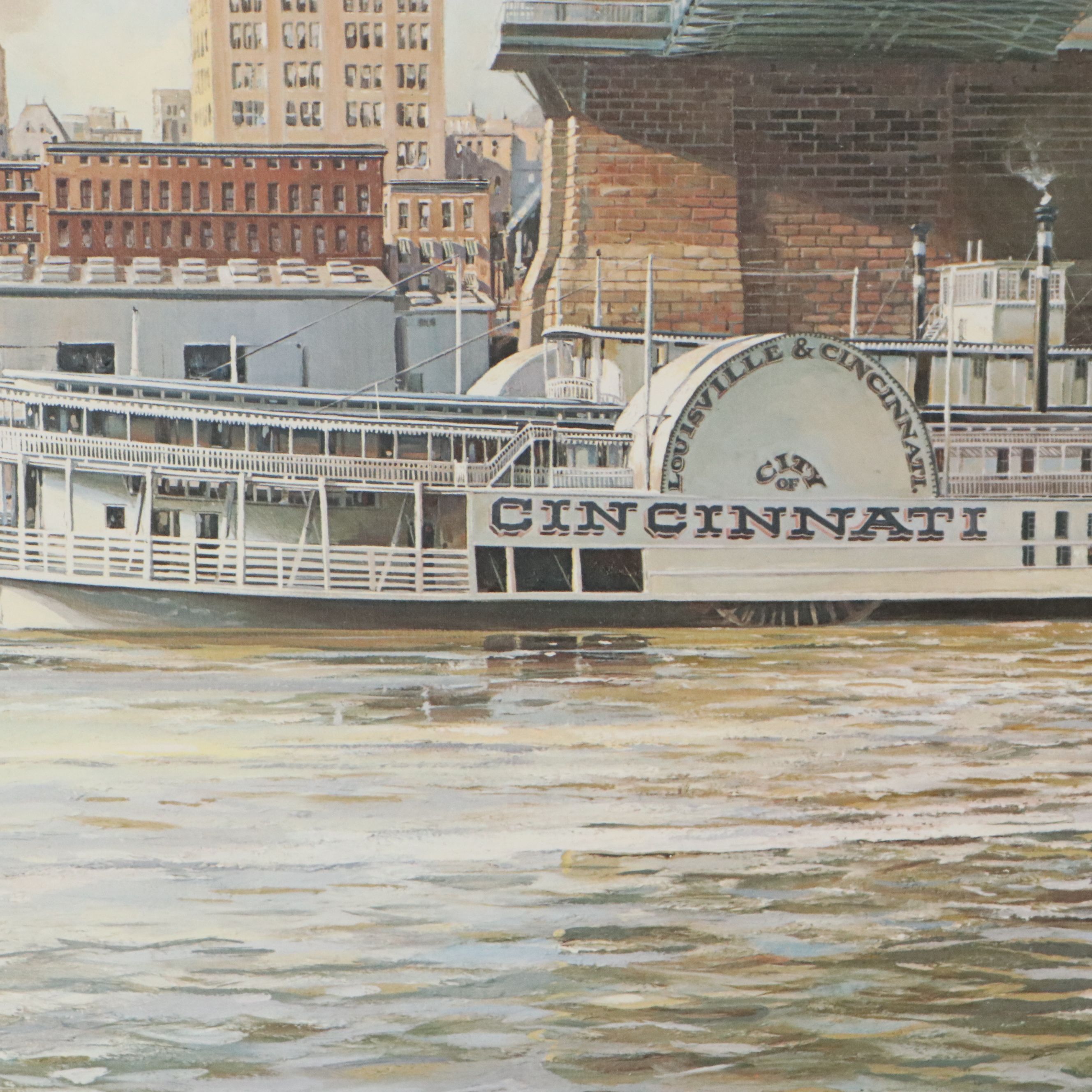 Michael Blaser Maritime Offset Lithograph "The Public Landing," 1989