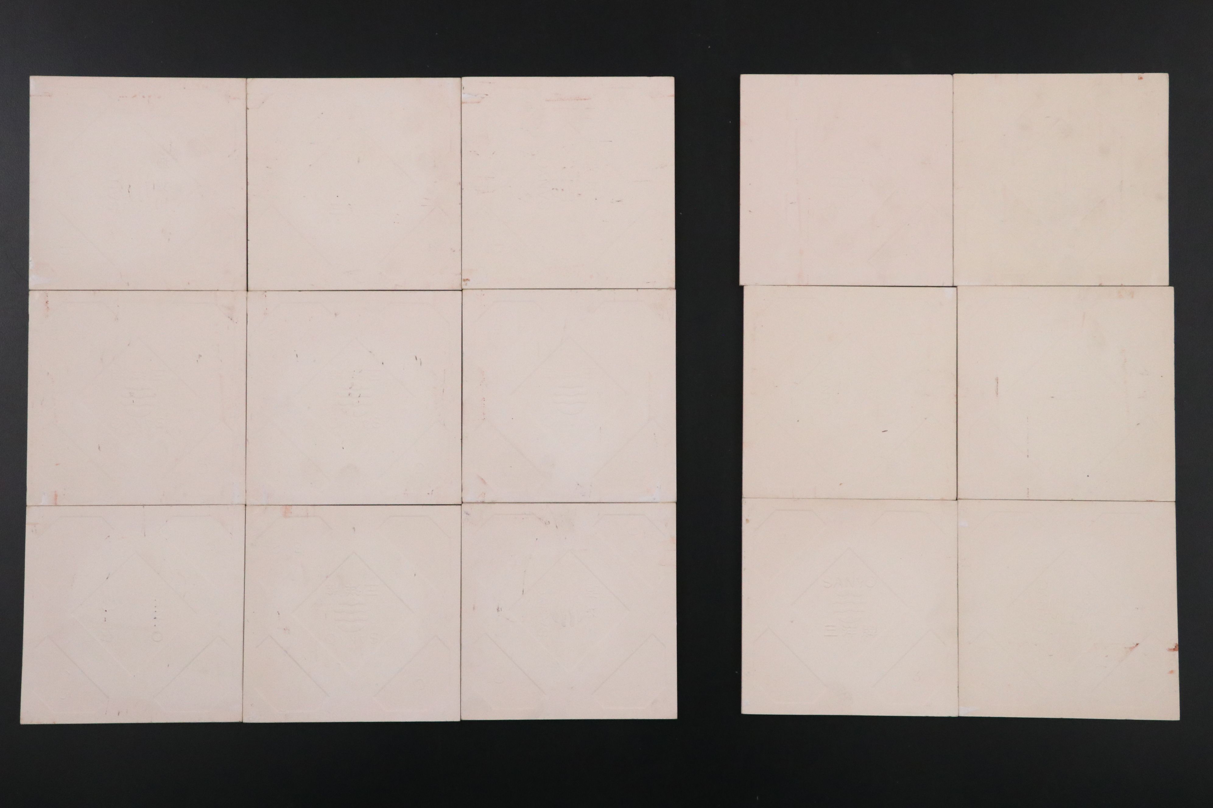 Sanyo Japanese Ceramic Tile Sets with Female Figural Scenes