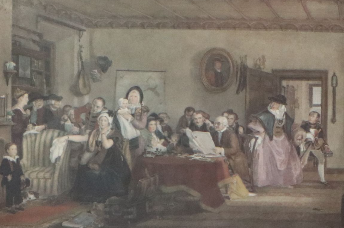 Offset Lithograph After David Wilkie "The Reading of a Will"