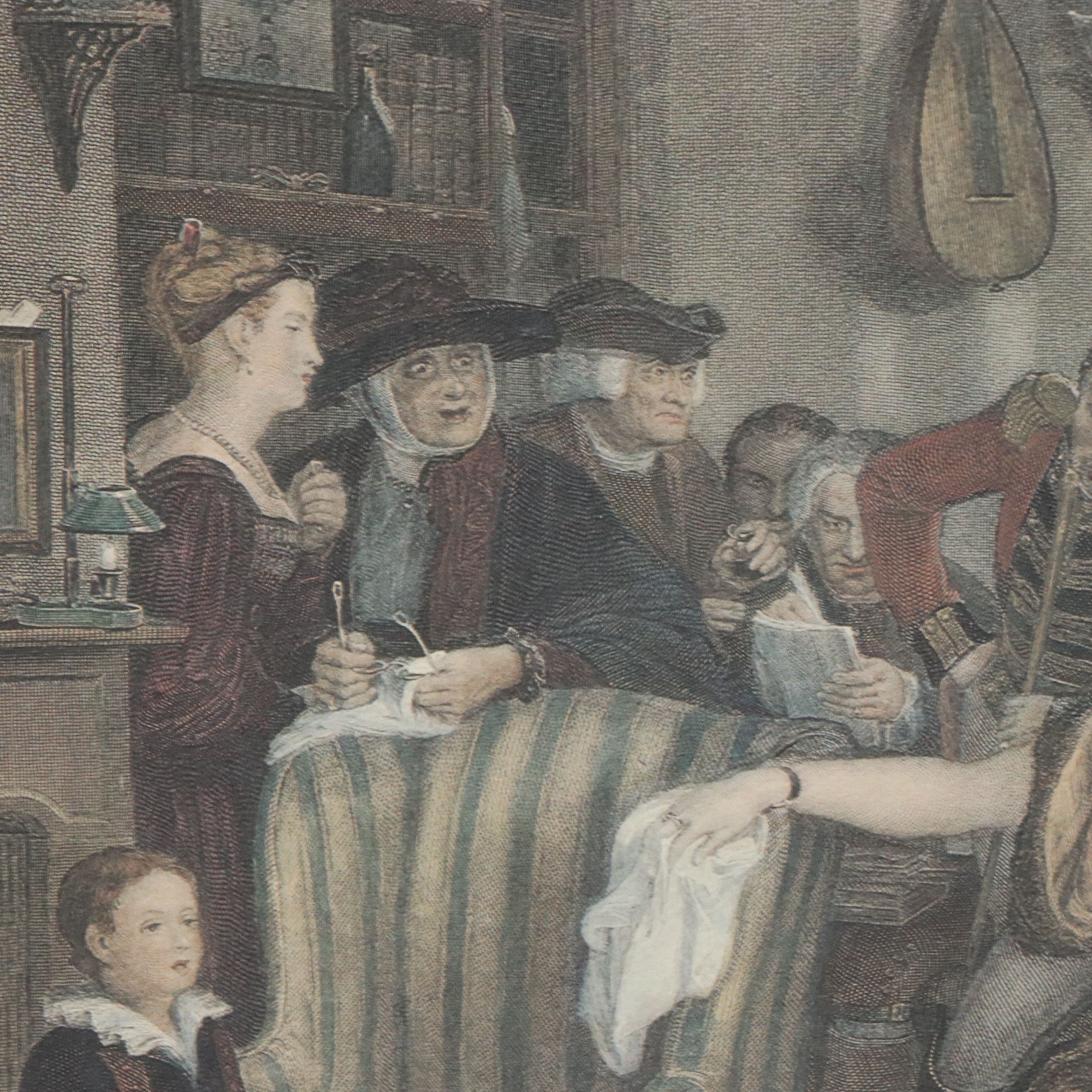 Offset Lithograph After David Wilkie "The Reading of a Will"