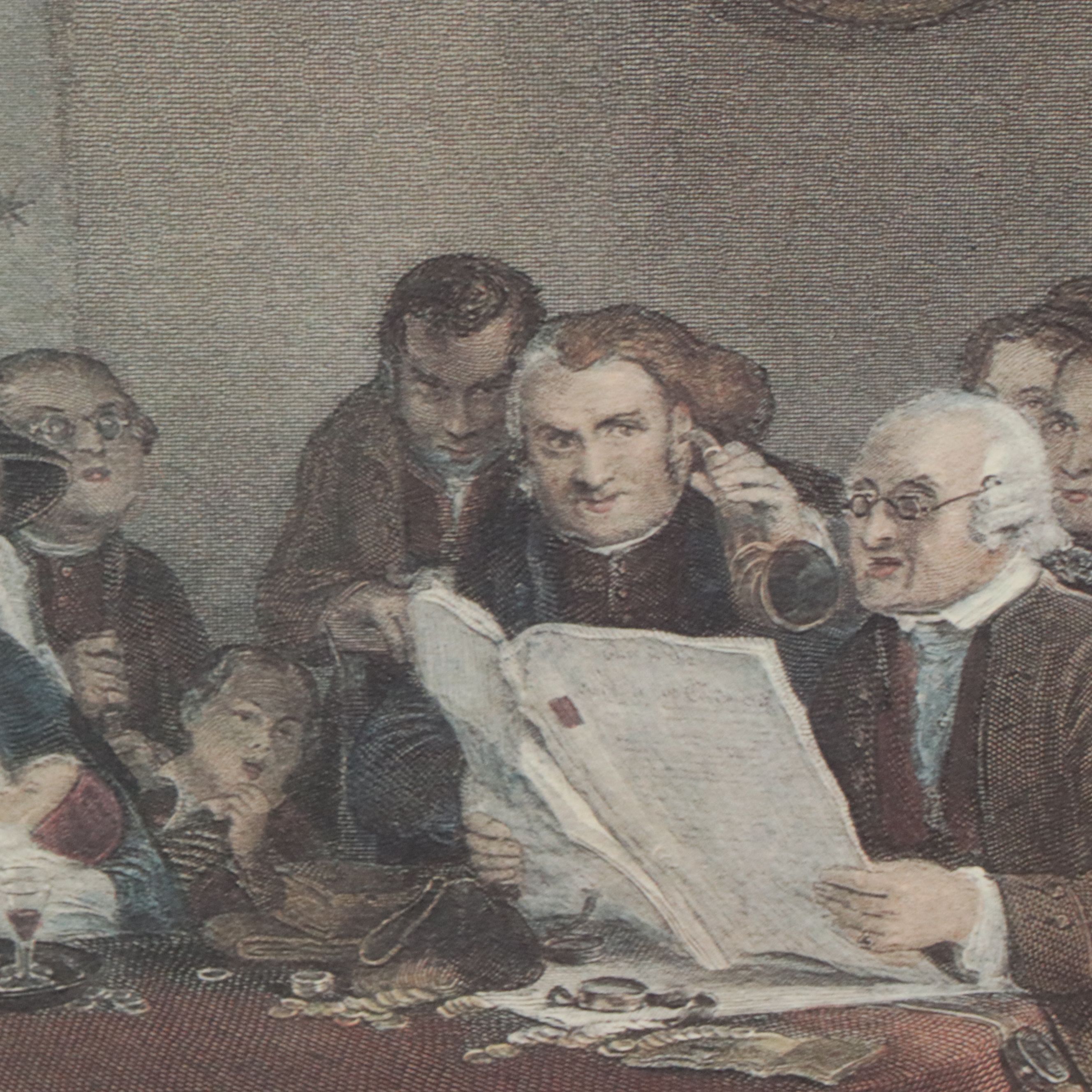 Offset Lithograph After David Wilkie "The Reading of a Will"