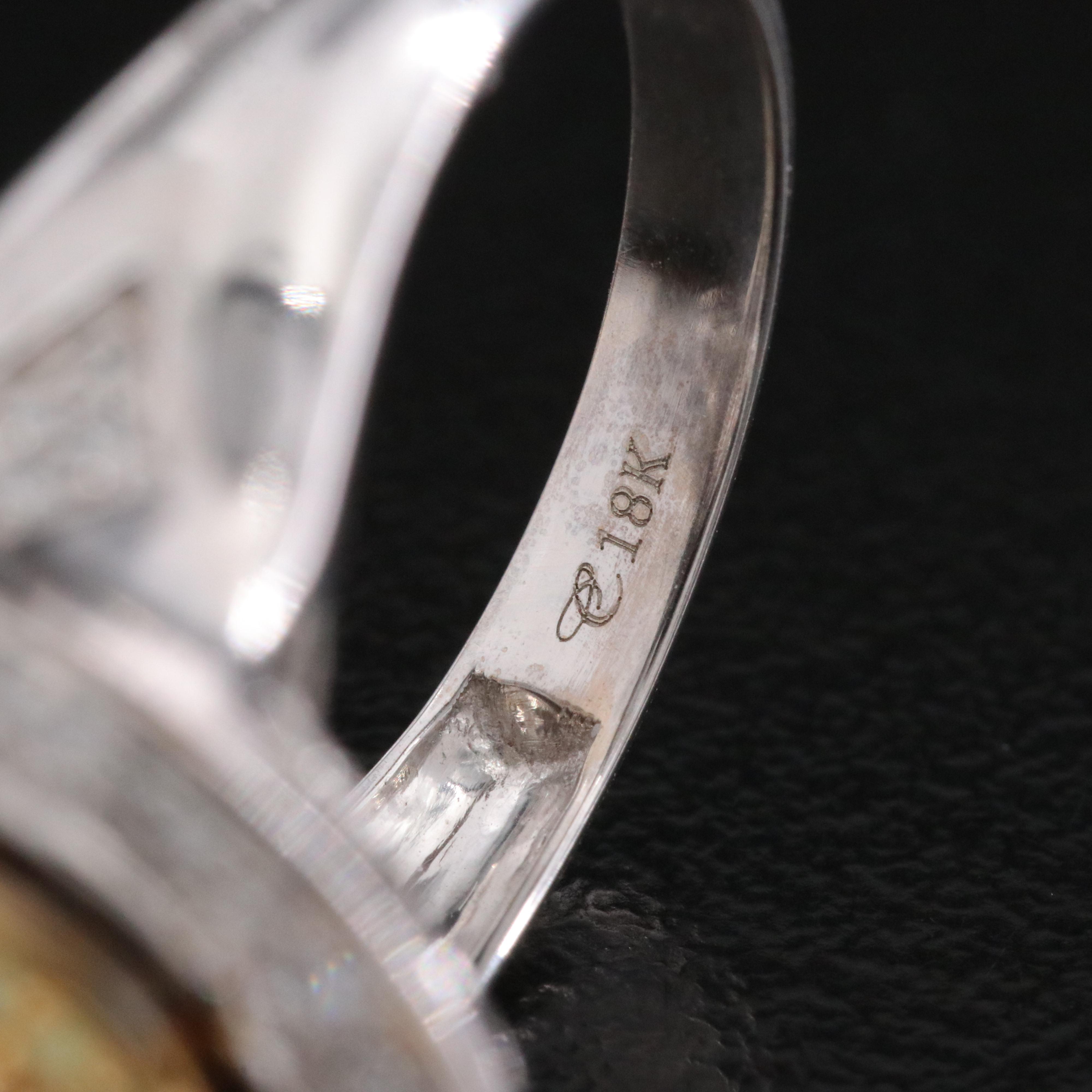 Chromia 18K 2.47 CT Spinel and Diamond Ring with Fancy Yellow Diamonds