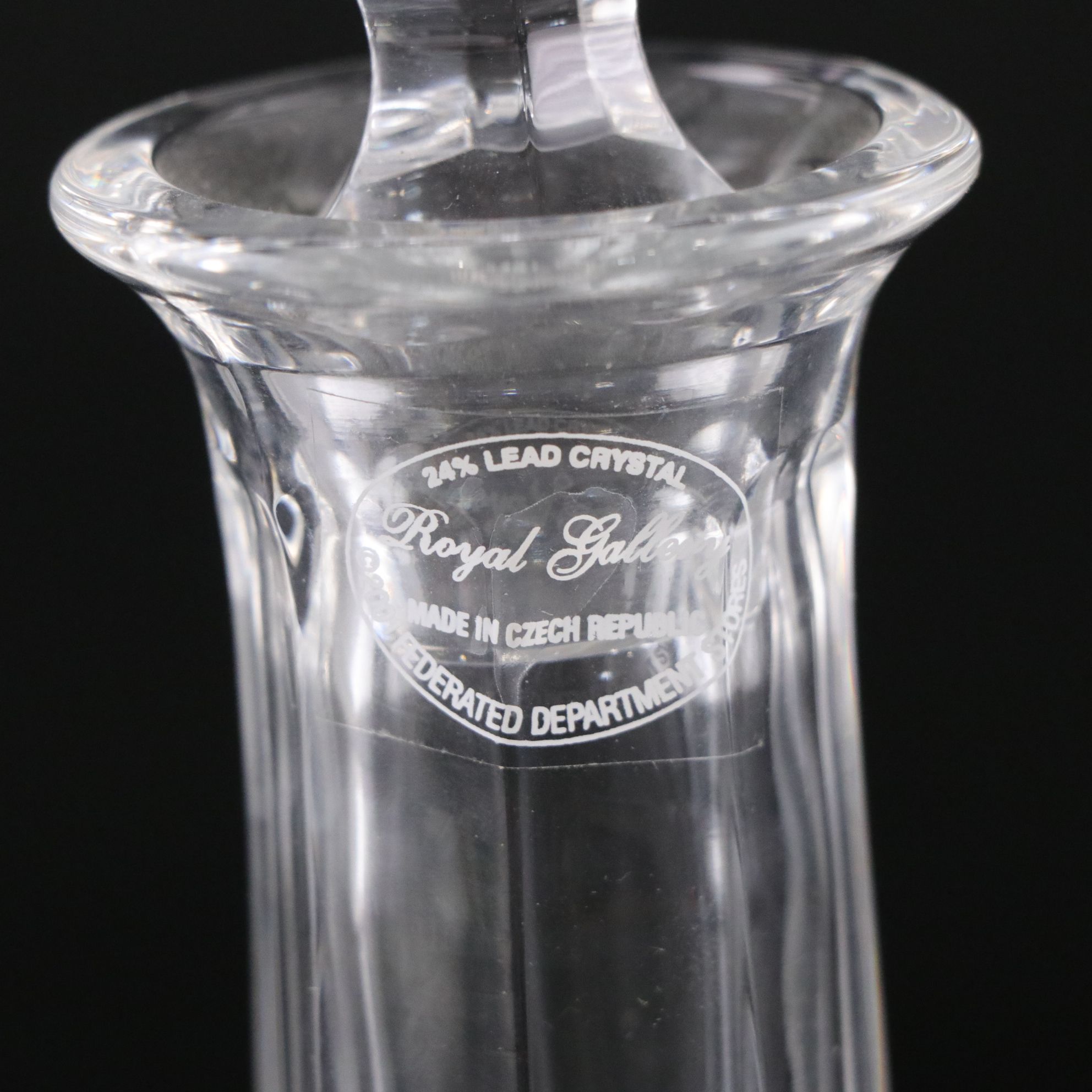 Waterford Crystal "Lismore" and Royal Gallery Czech Crystal Decanters