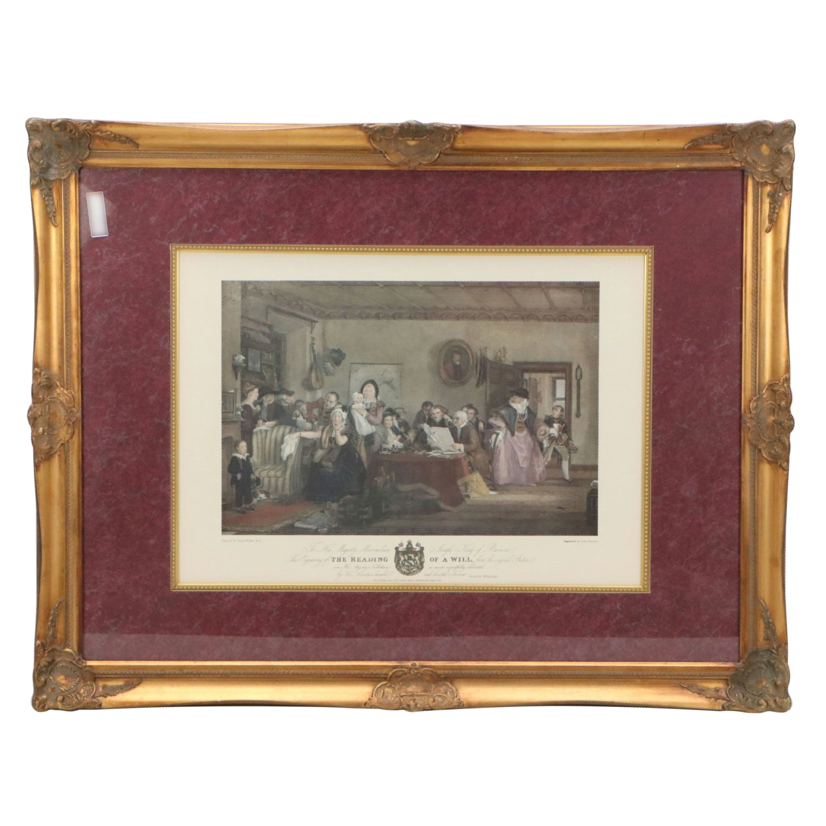 Offset Lithograph After David Wilkie "The Reading of a Will"