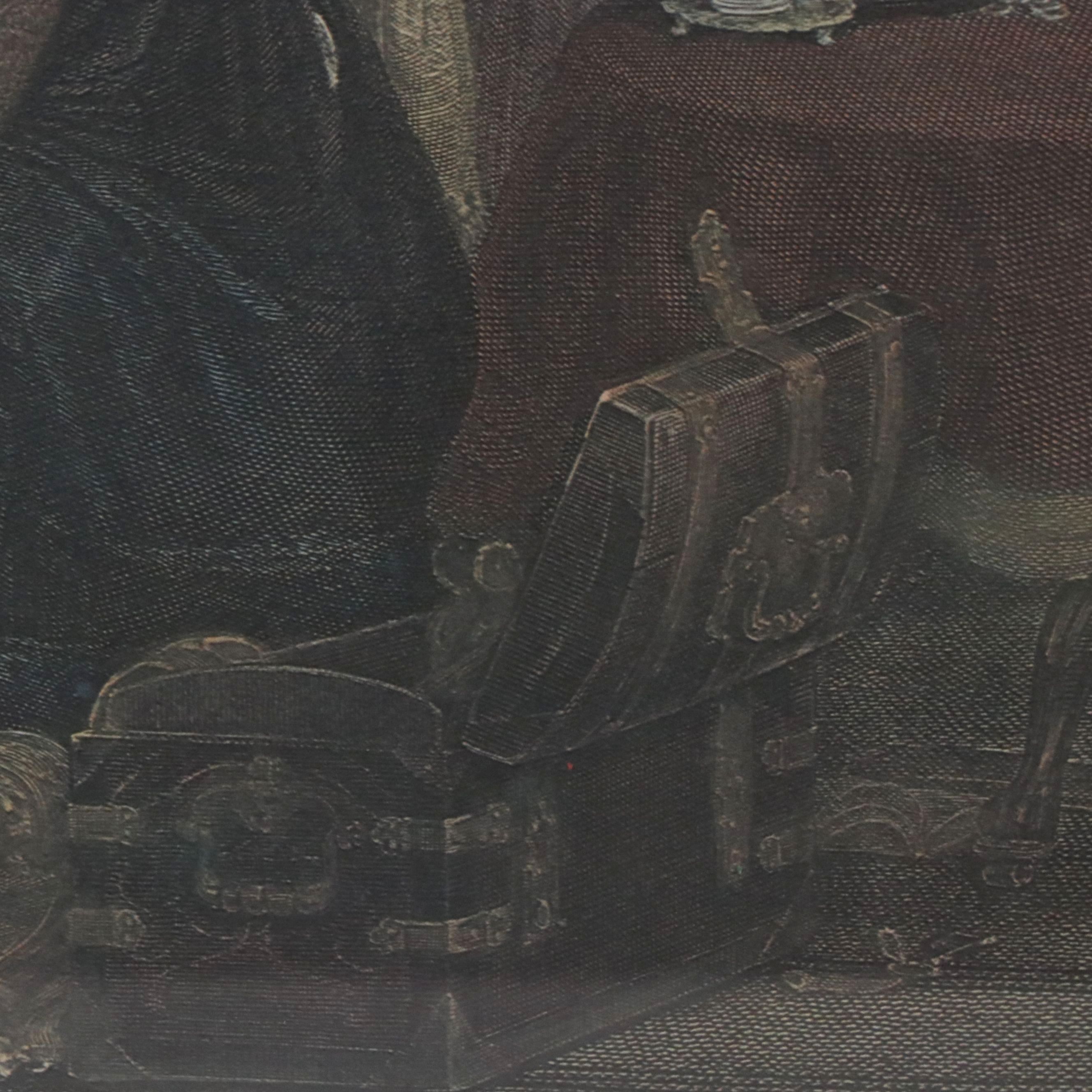 Offset Lithograph After David Wilkie "The Reading of a Will"