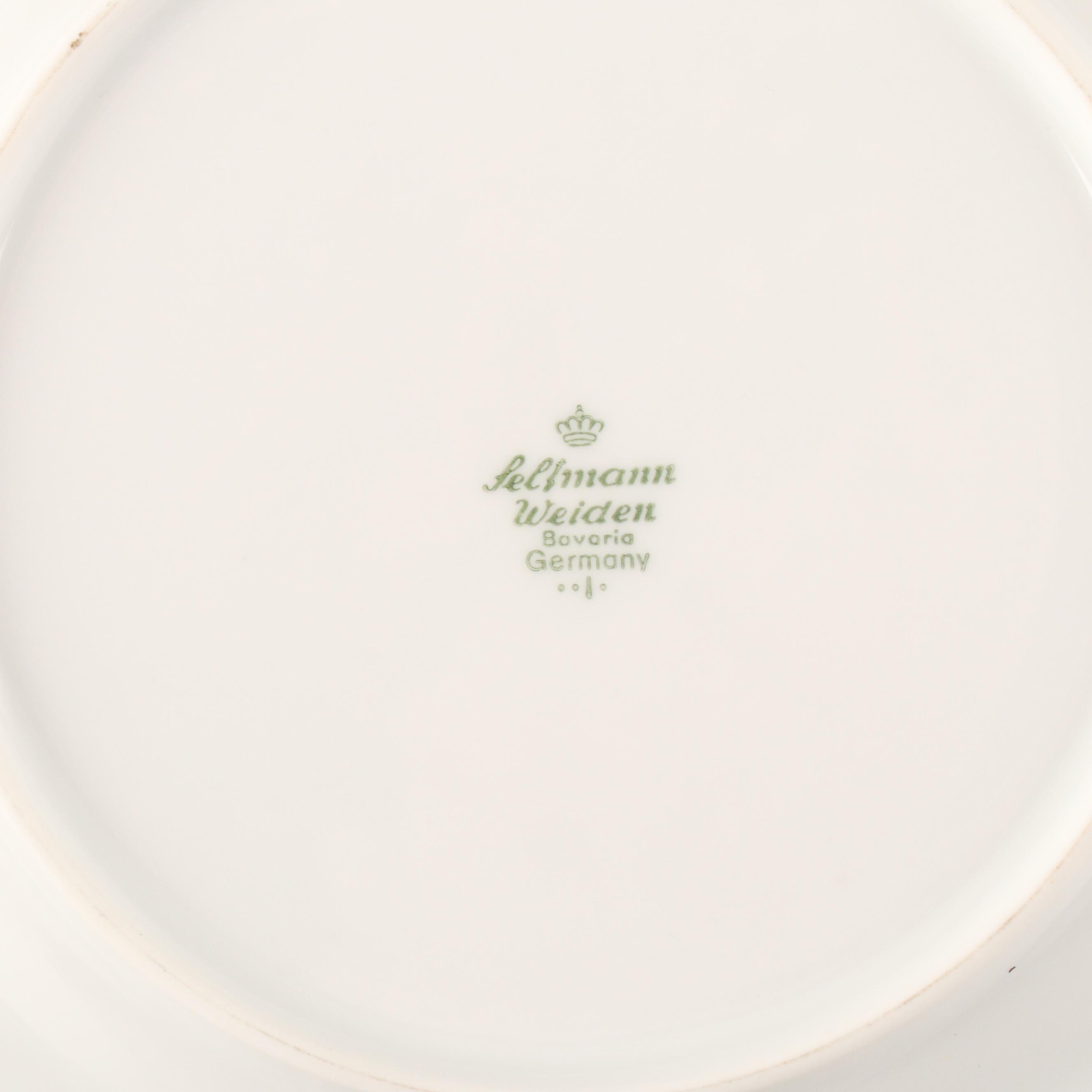 Seltmann Weiden Porcelain Salad Plates, Porcelain Bud Vases, and Delft Creamer