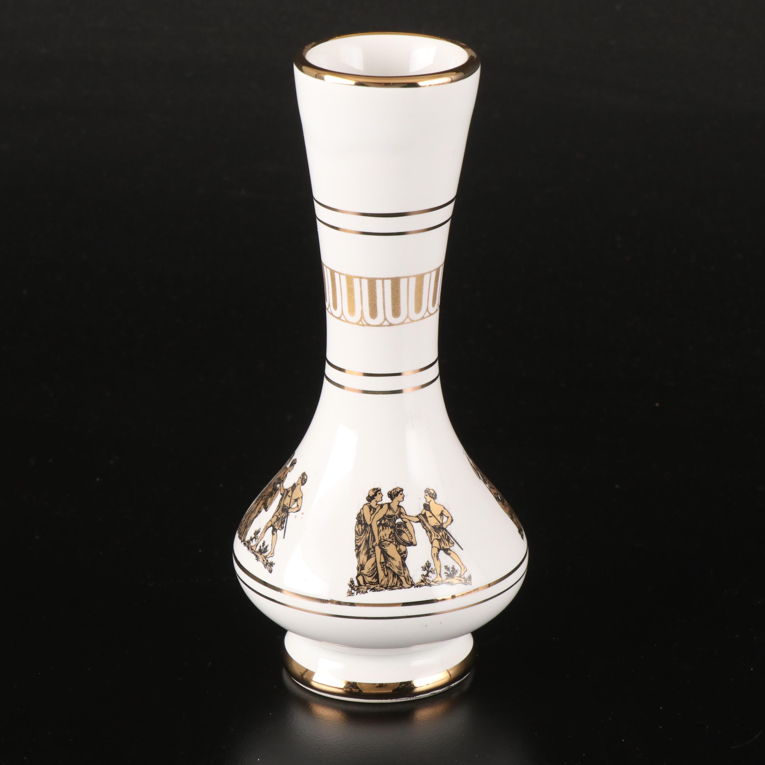 Seltmann Weiden Porcelain Salad Plates, Porcelain Bud Vases, and Delft Creamer