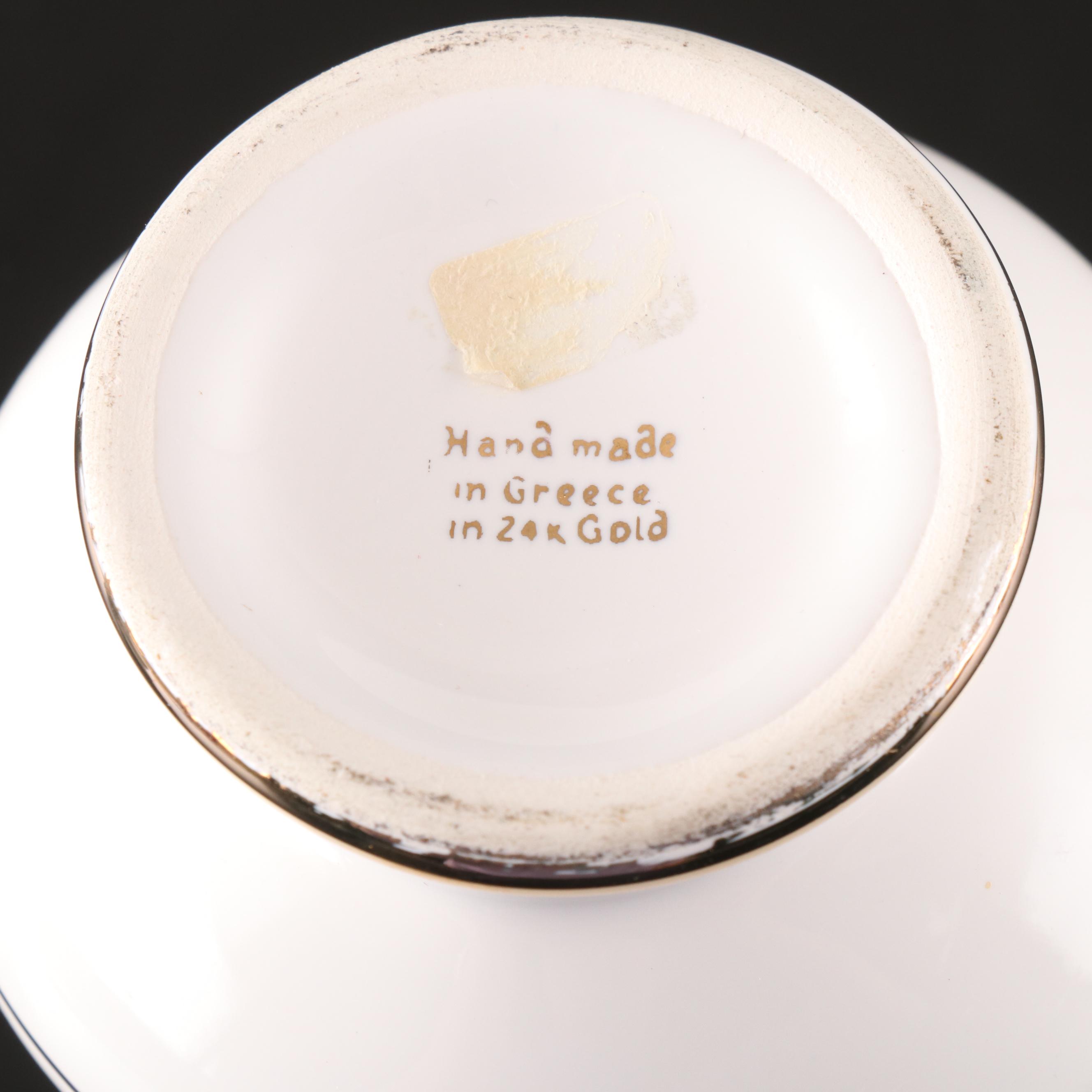 Seltmann Weiden Porcelain Salad Plates, Porcelain Bud Vases, and Delft Creamer