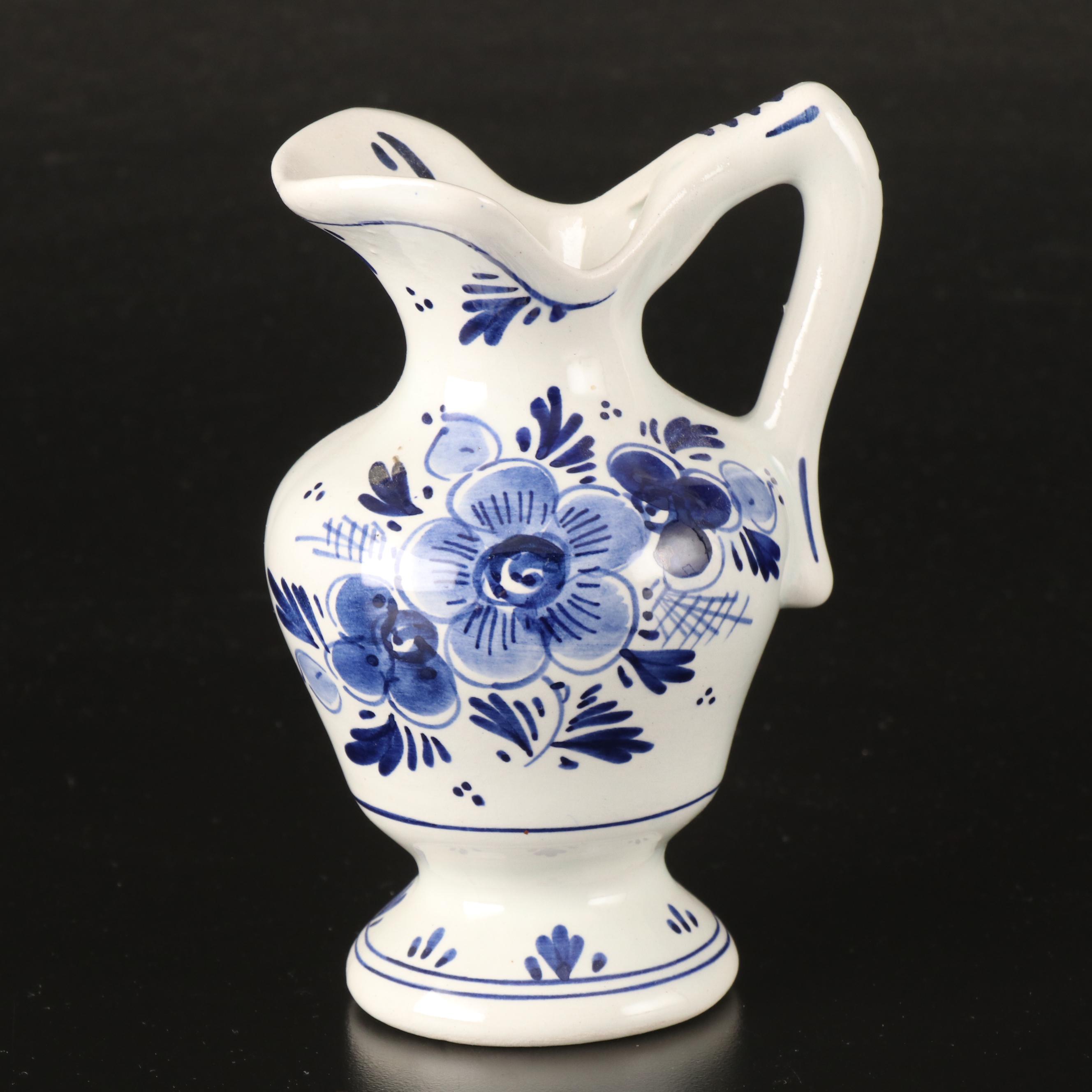 Seltmann Weiden Porcelain Salad Plates, Porcelain Bud Vases, and Delft Creamer