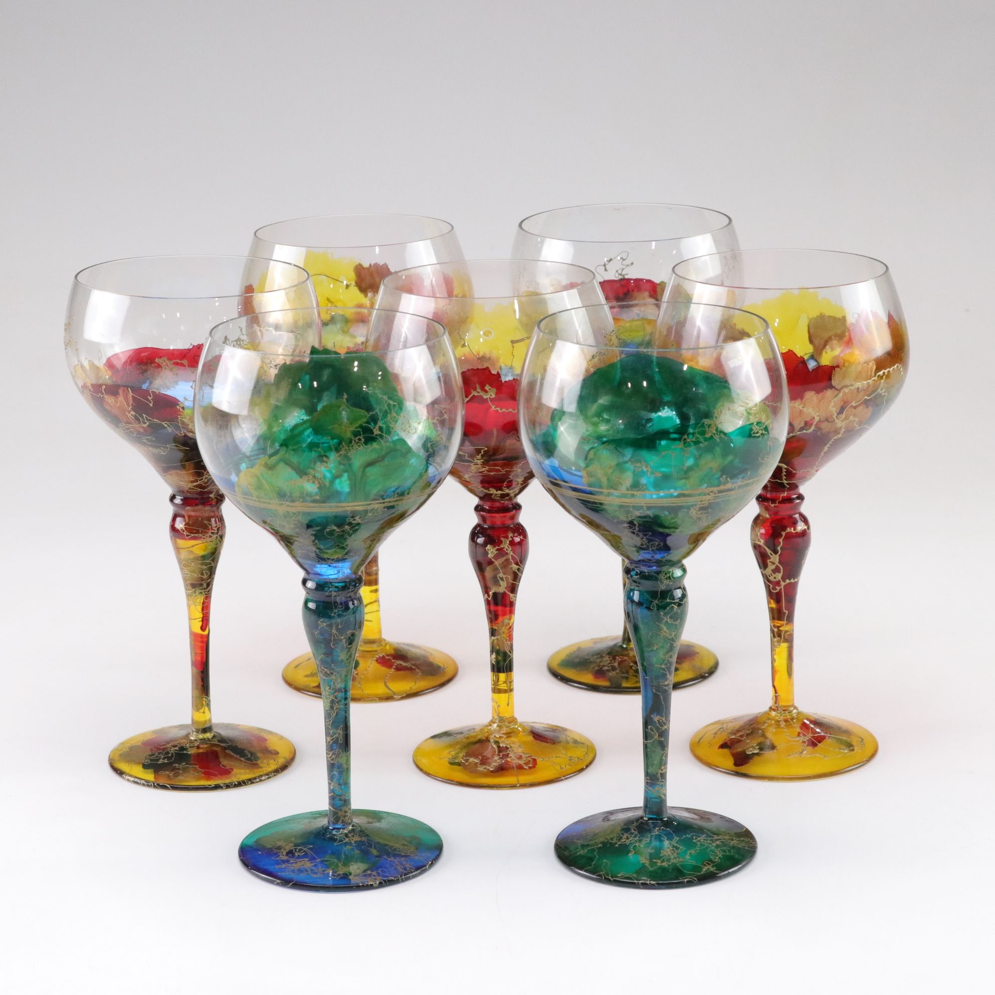Monarch Crystal "Lagoon" and "Monaco" Balloon Wine Glasses