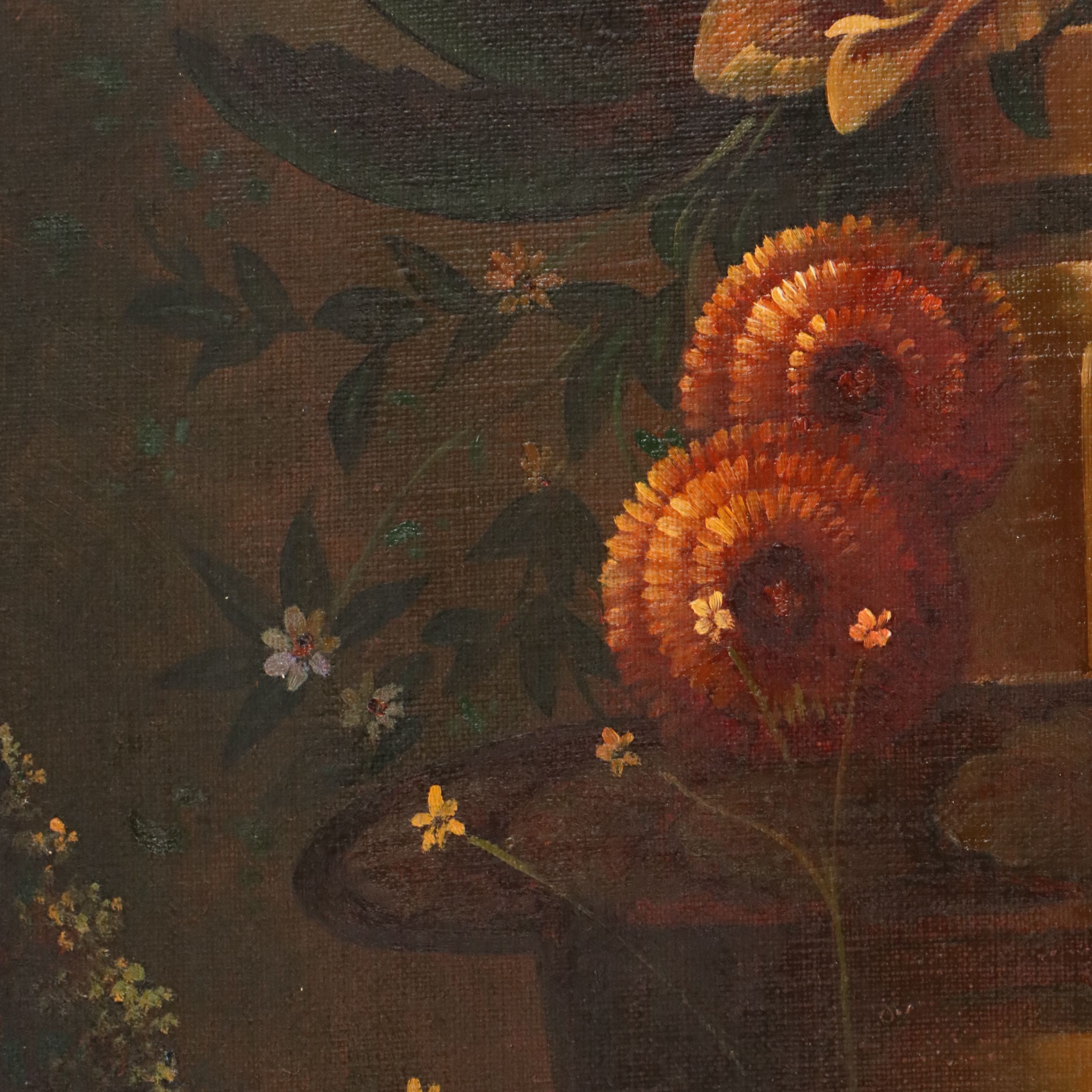 Italian School Style Oil Painting of Floral Still Life