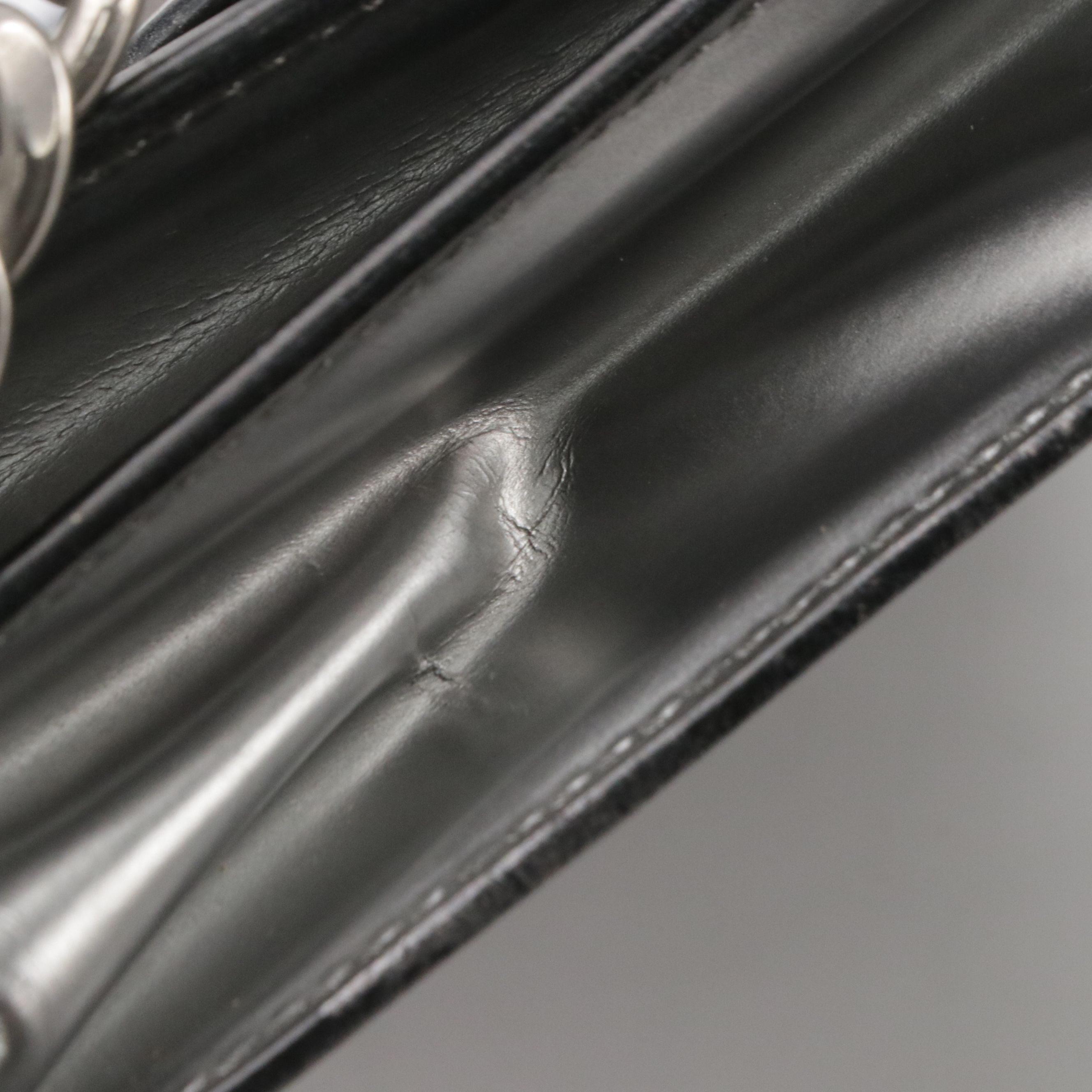 Prada Spazzolato Logo Envelope Flap Shoulder Bag in Metallic Silver Leather