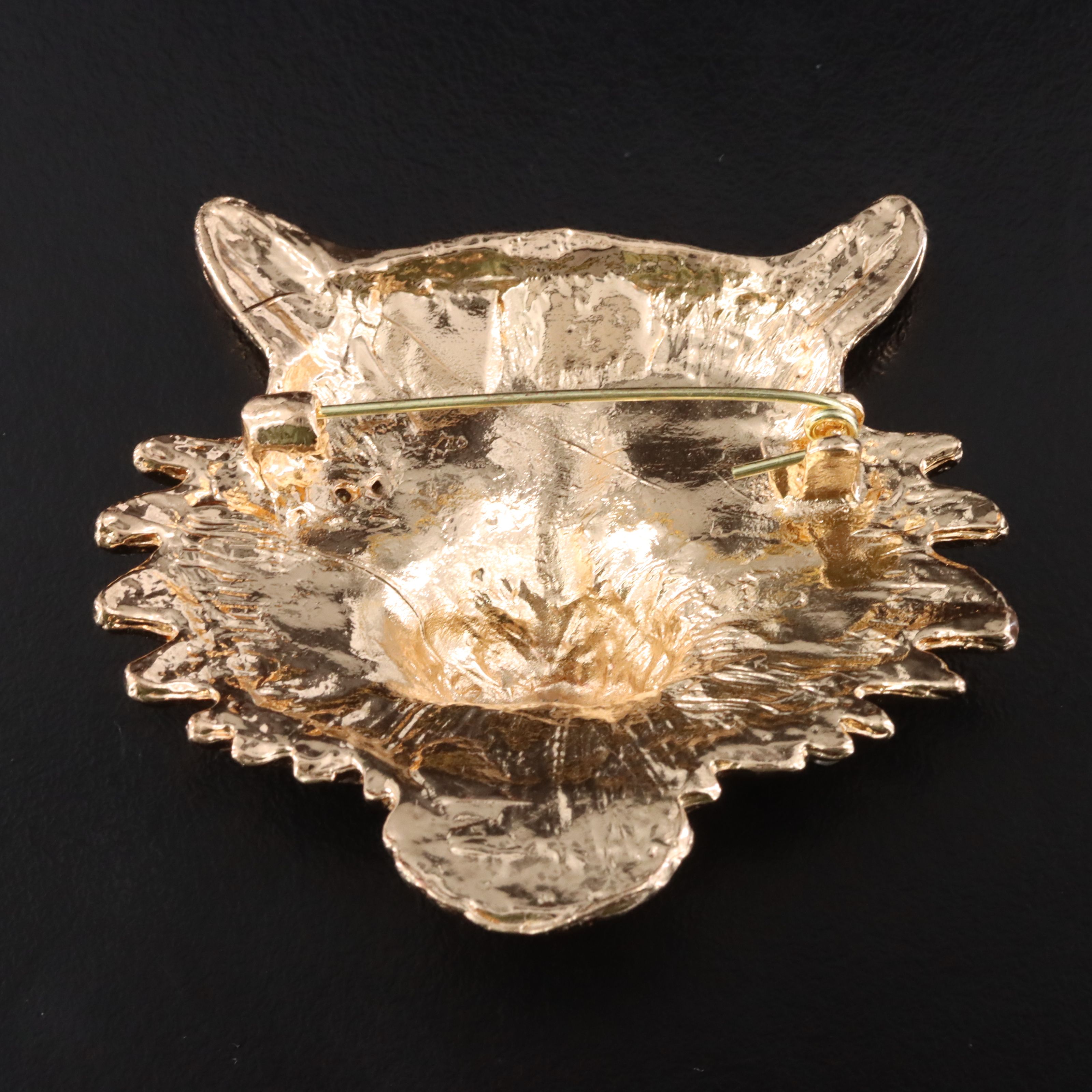 Rhinestone and Enamel Tiger Brooch