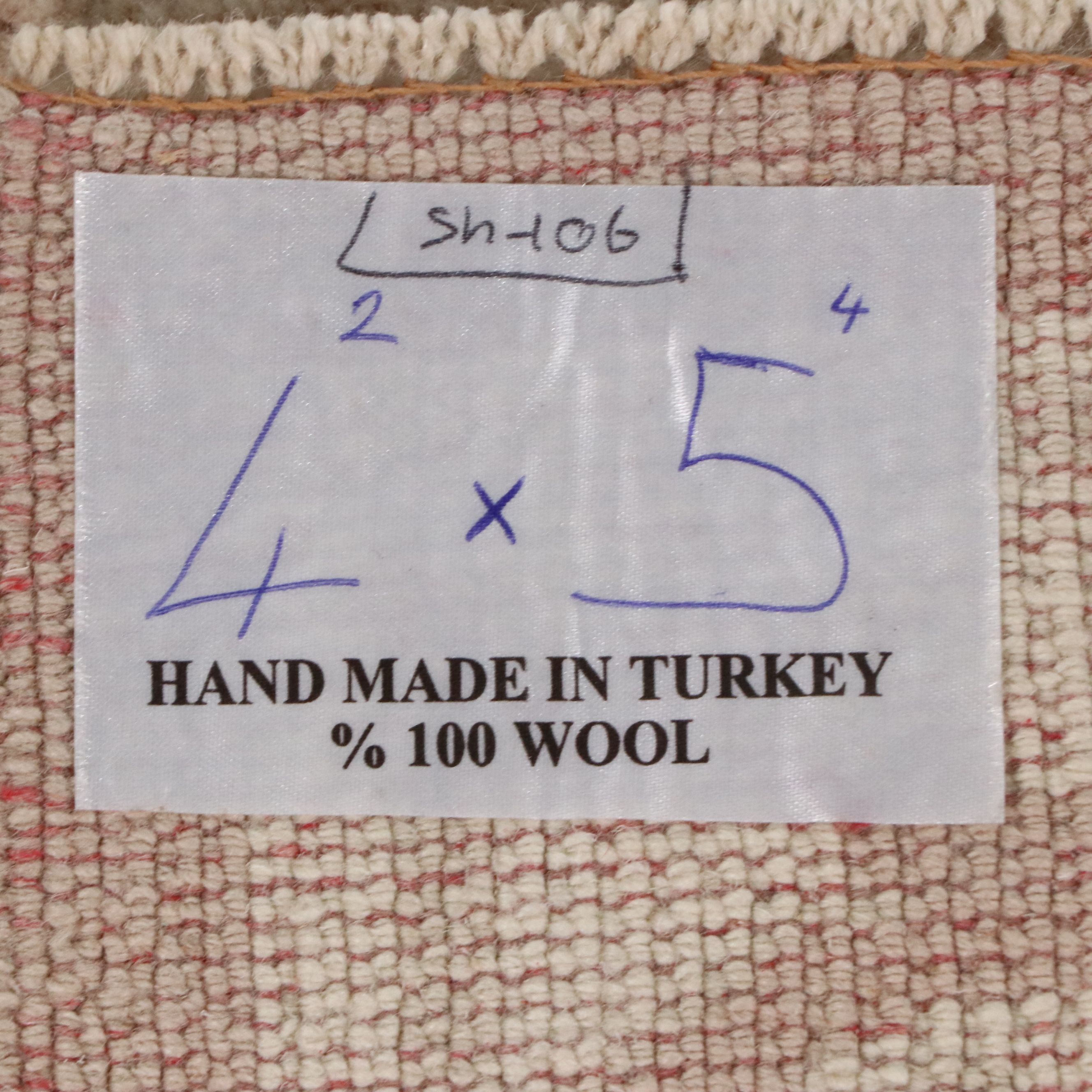 4'3 x 5'5 Hand-Knotted Turkish Contemporary Area Rug