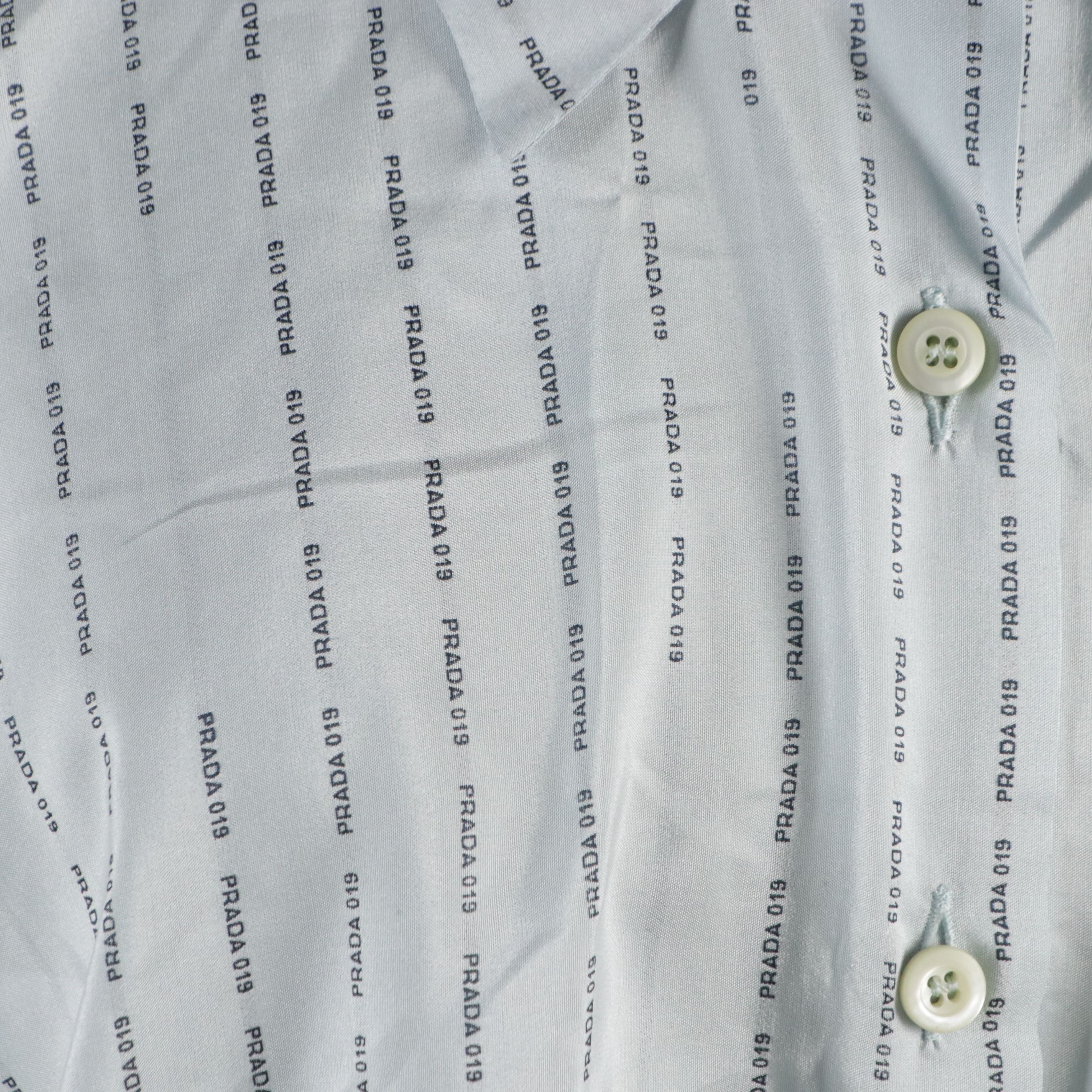 Prada Logo Striped Oversized Tunic Shirt in Silk