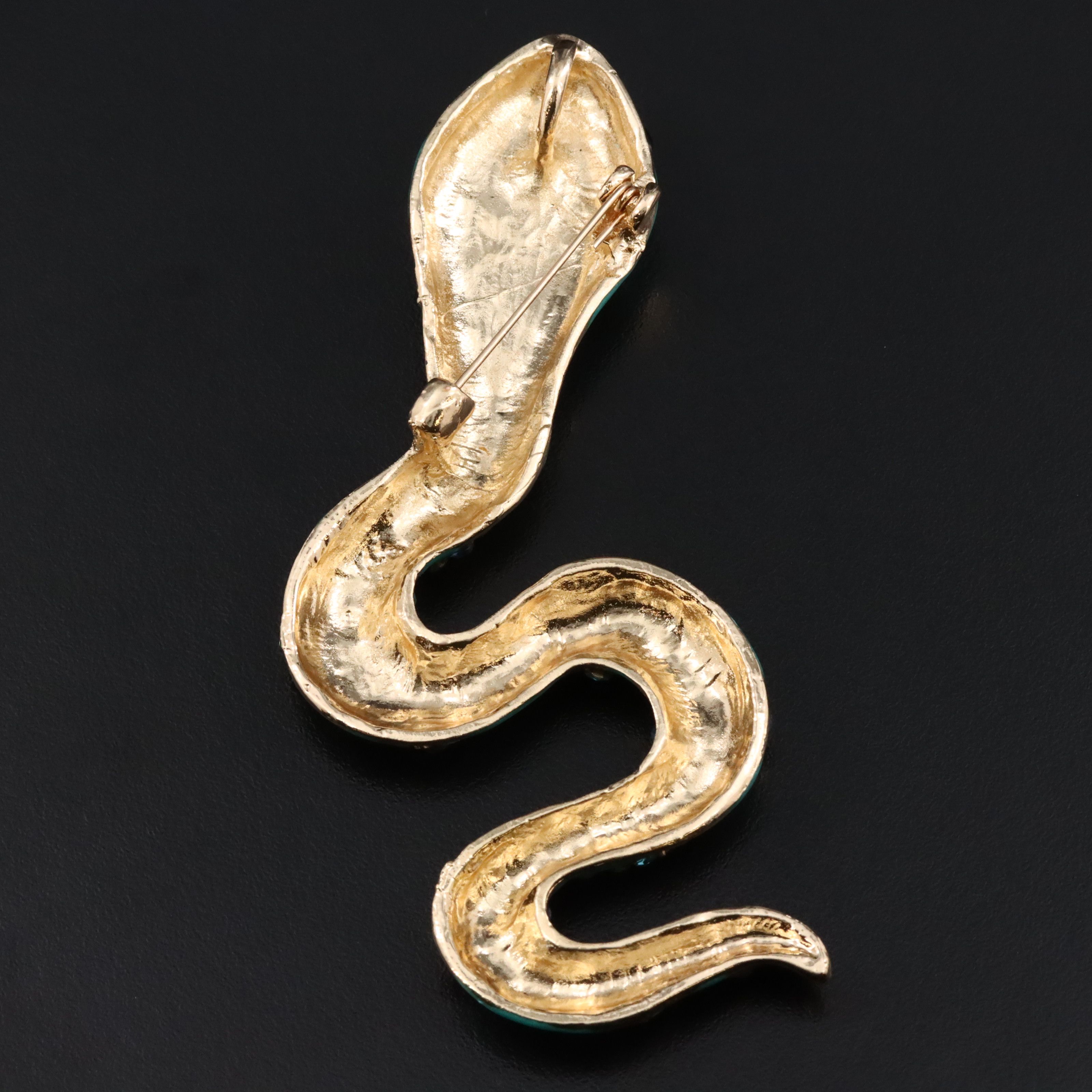 Enamel and Rhinestone Snake Converter Brooch