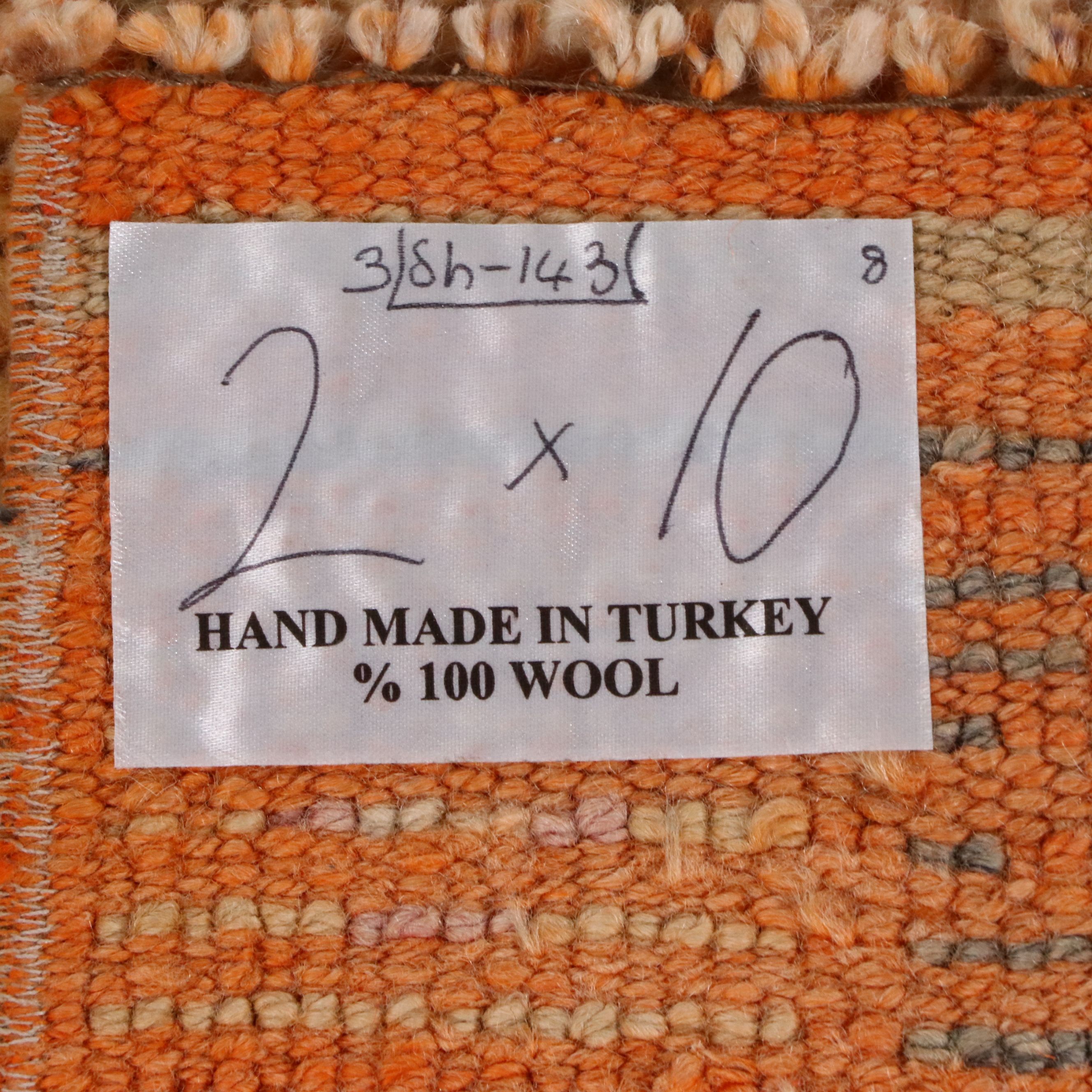 2'3 x 10'9 Hand-Knotted Turkish Oushak Carpet Runner