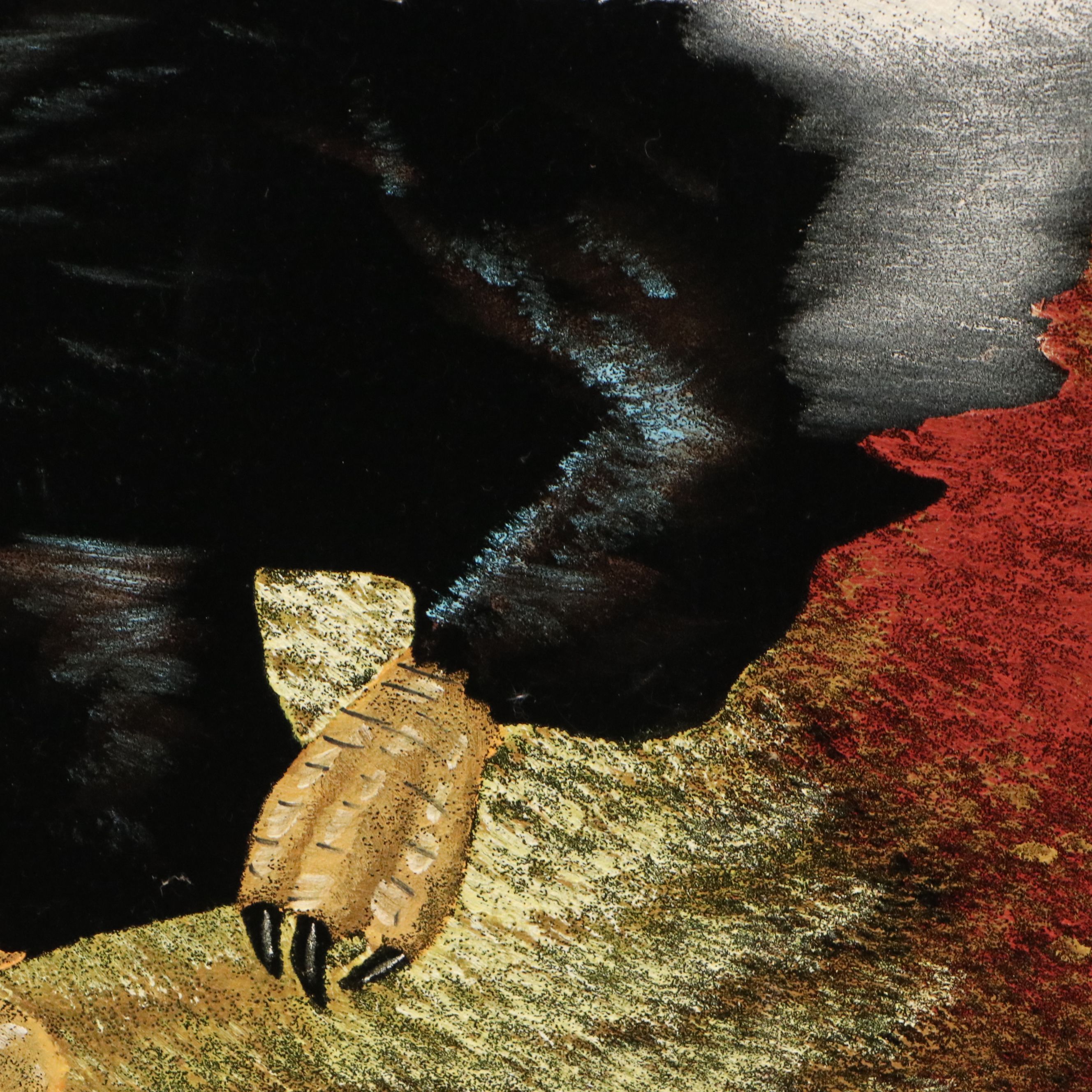 Velvet Painting of Bald Eagle in Flight, 21st Century