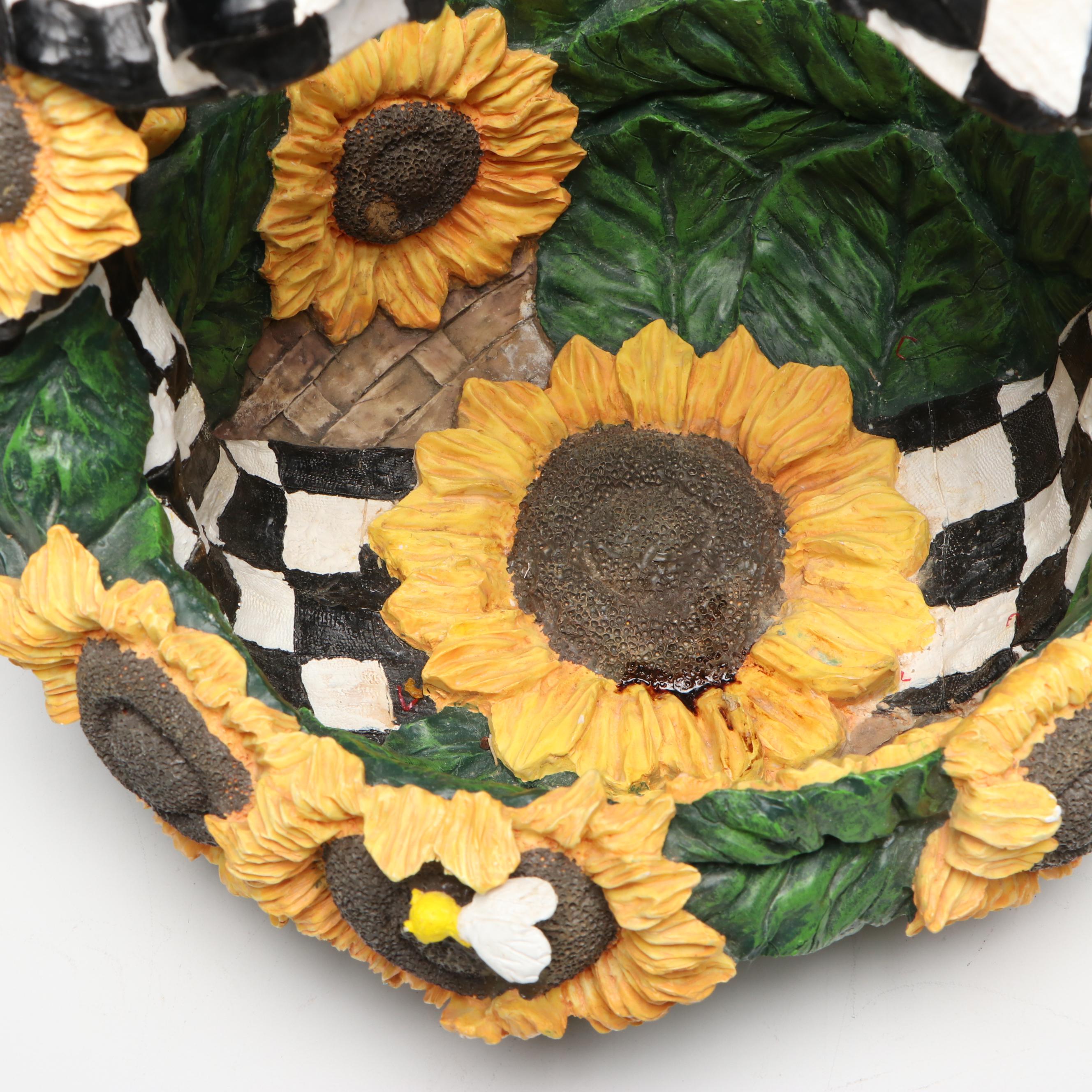 Amora Ceramic Scalloped Dinner Plates, Resin Basket, and More Tableware