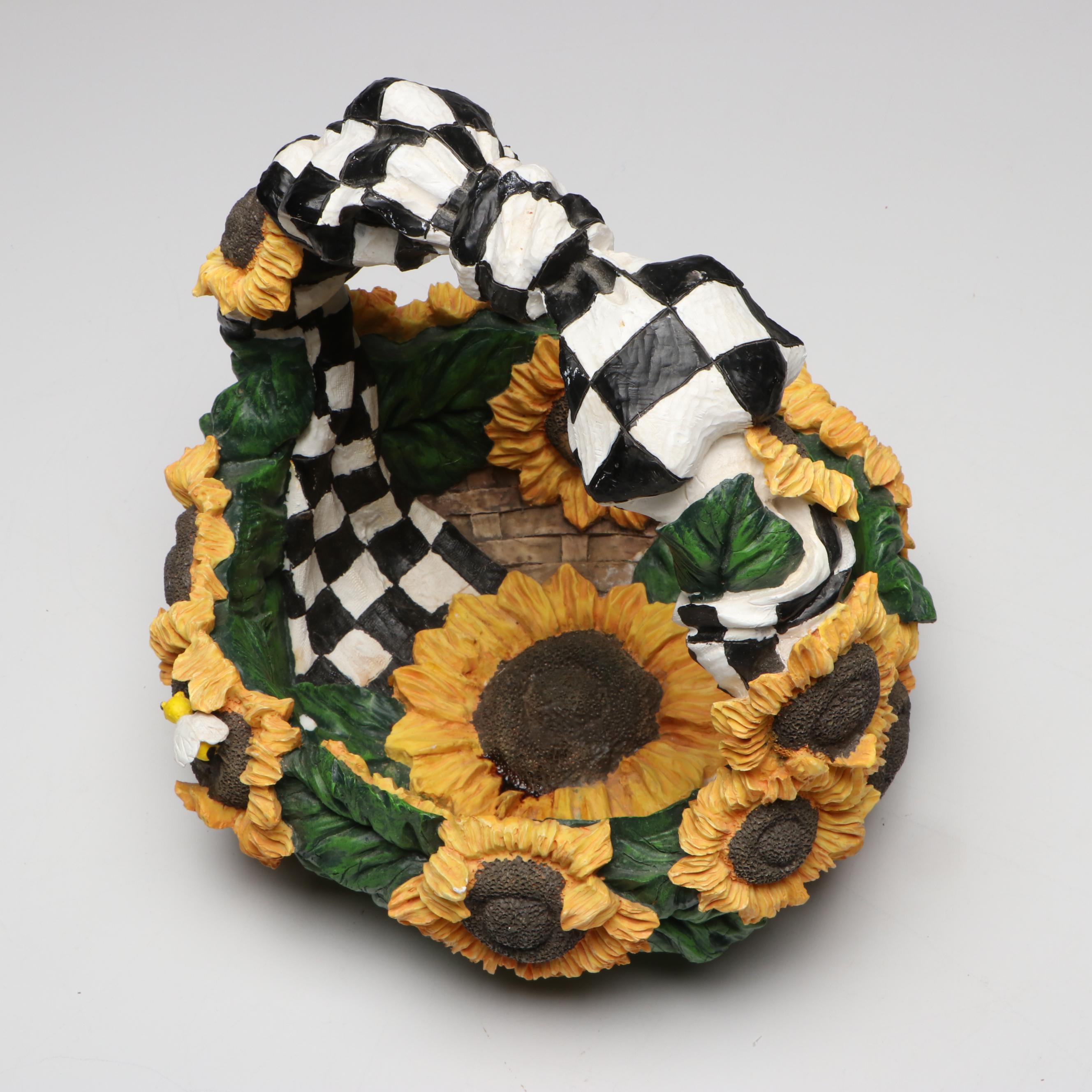 Amora Ceramic Scalloped Dinner Plates, Resin Basket, and More Tableware