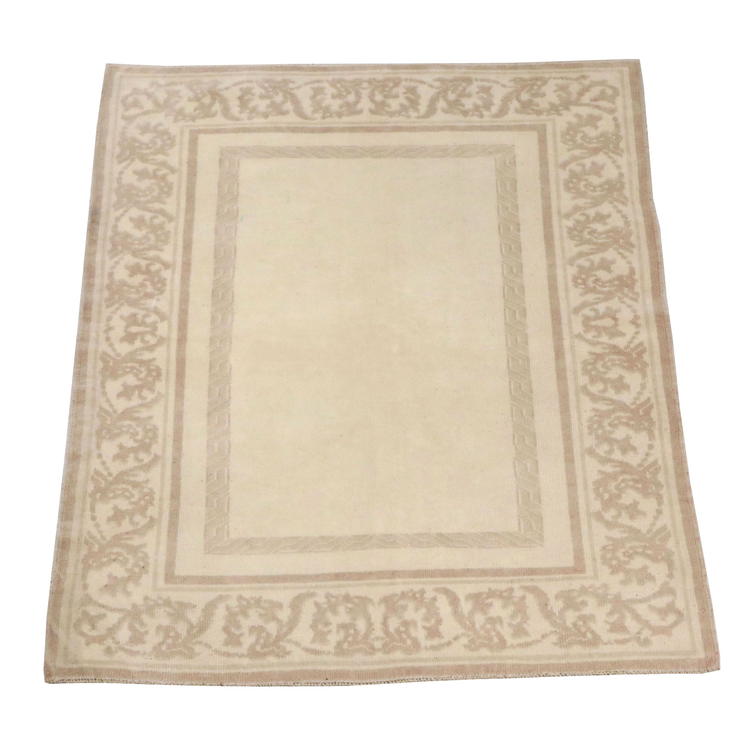 4'3 x 5'5 Hand-Knotted Turkish Contemporary Area Rug