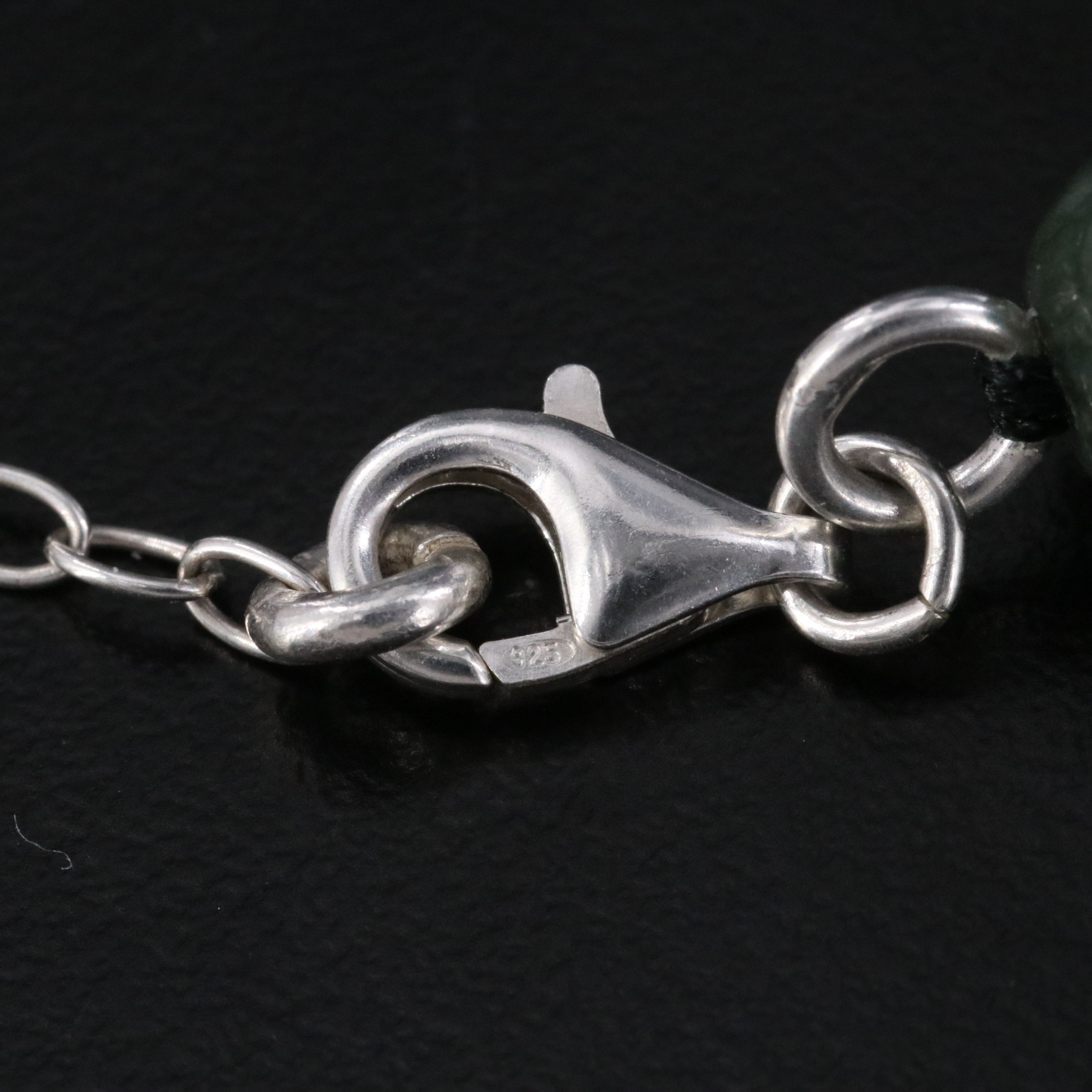 Jadeite Necklace with Sterling Clasp