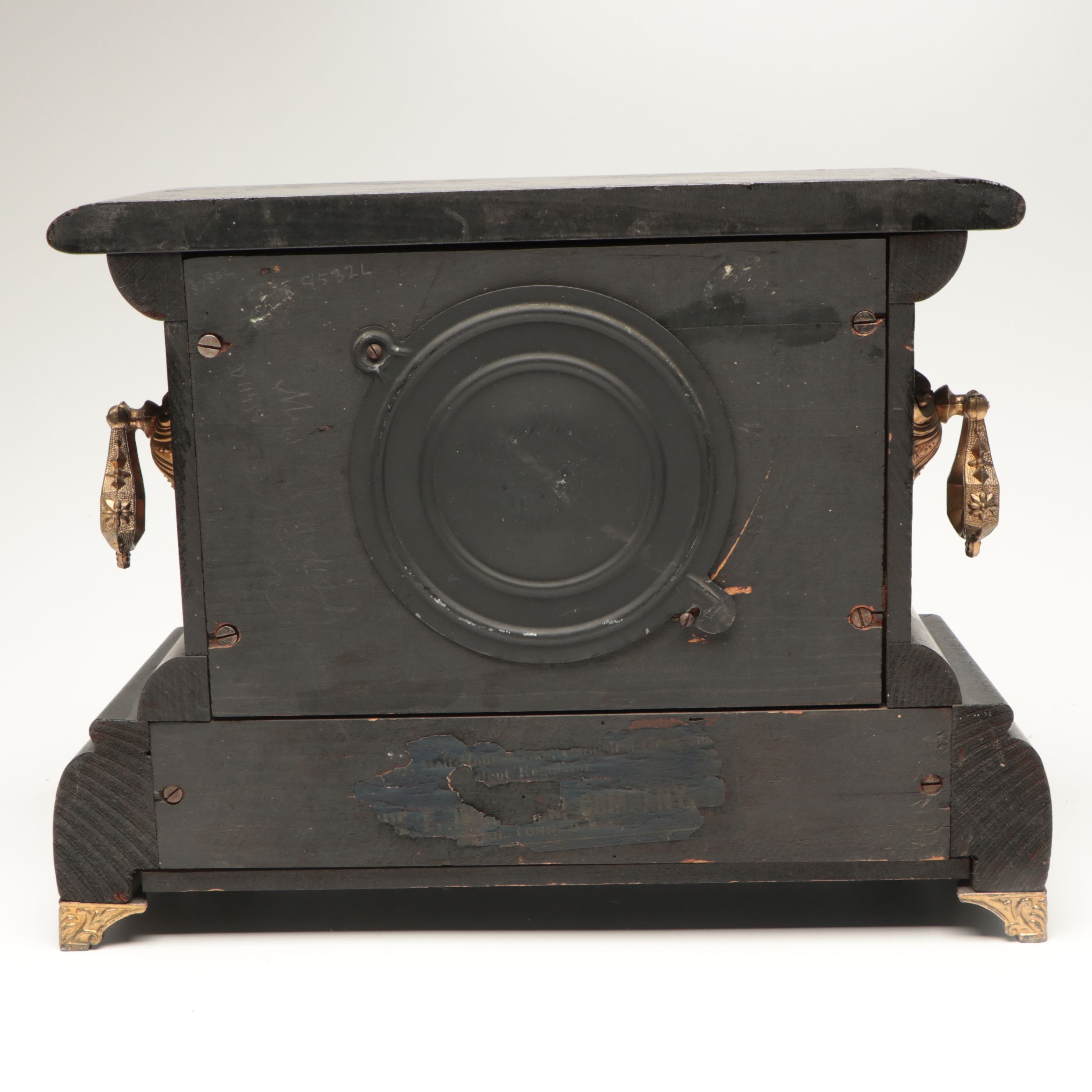 Baroque Style Wood and Gilt Finish Mantel Clock