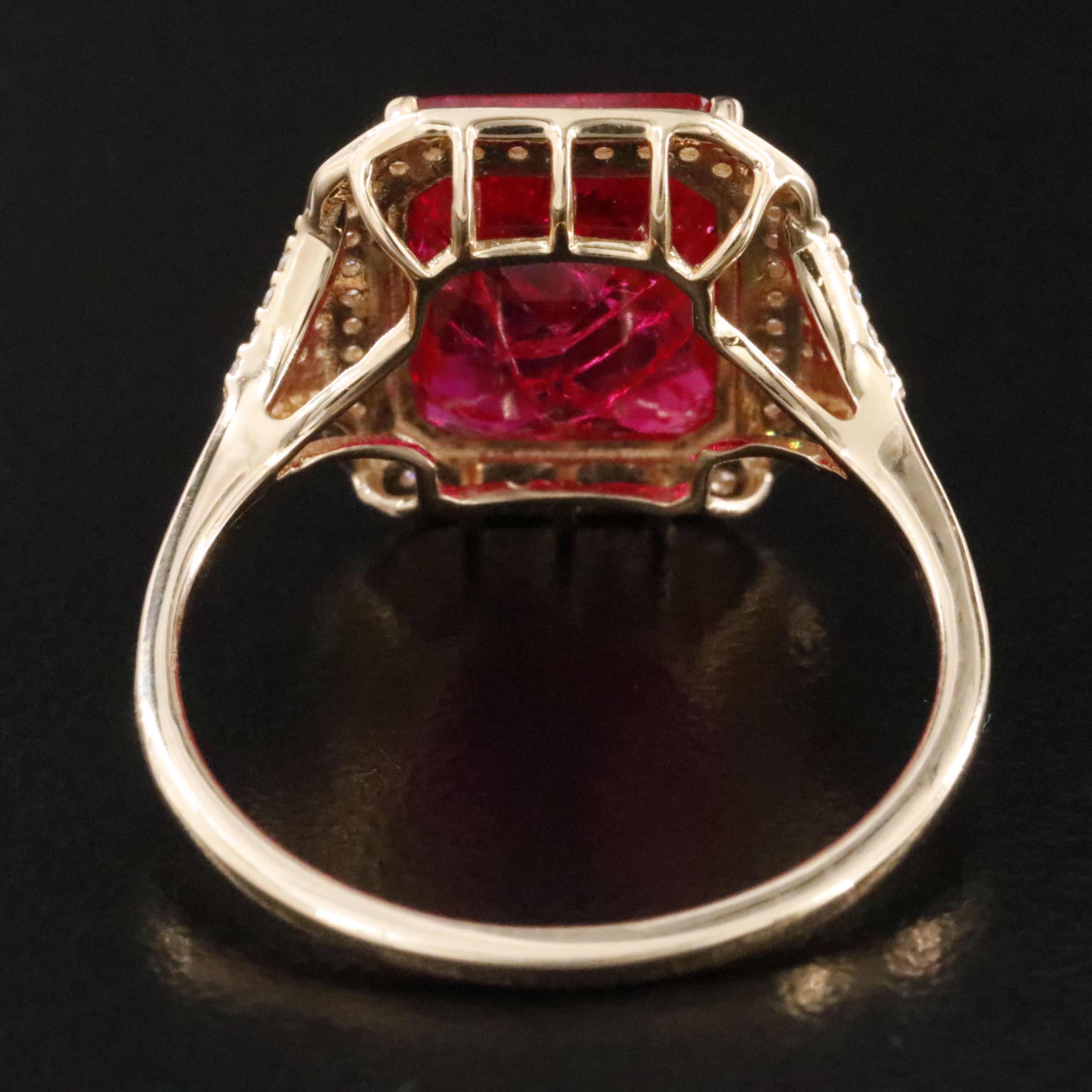 14K 4.95 CT Ruby and Moissanite Ring