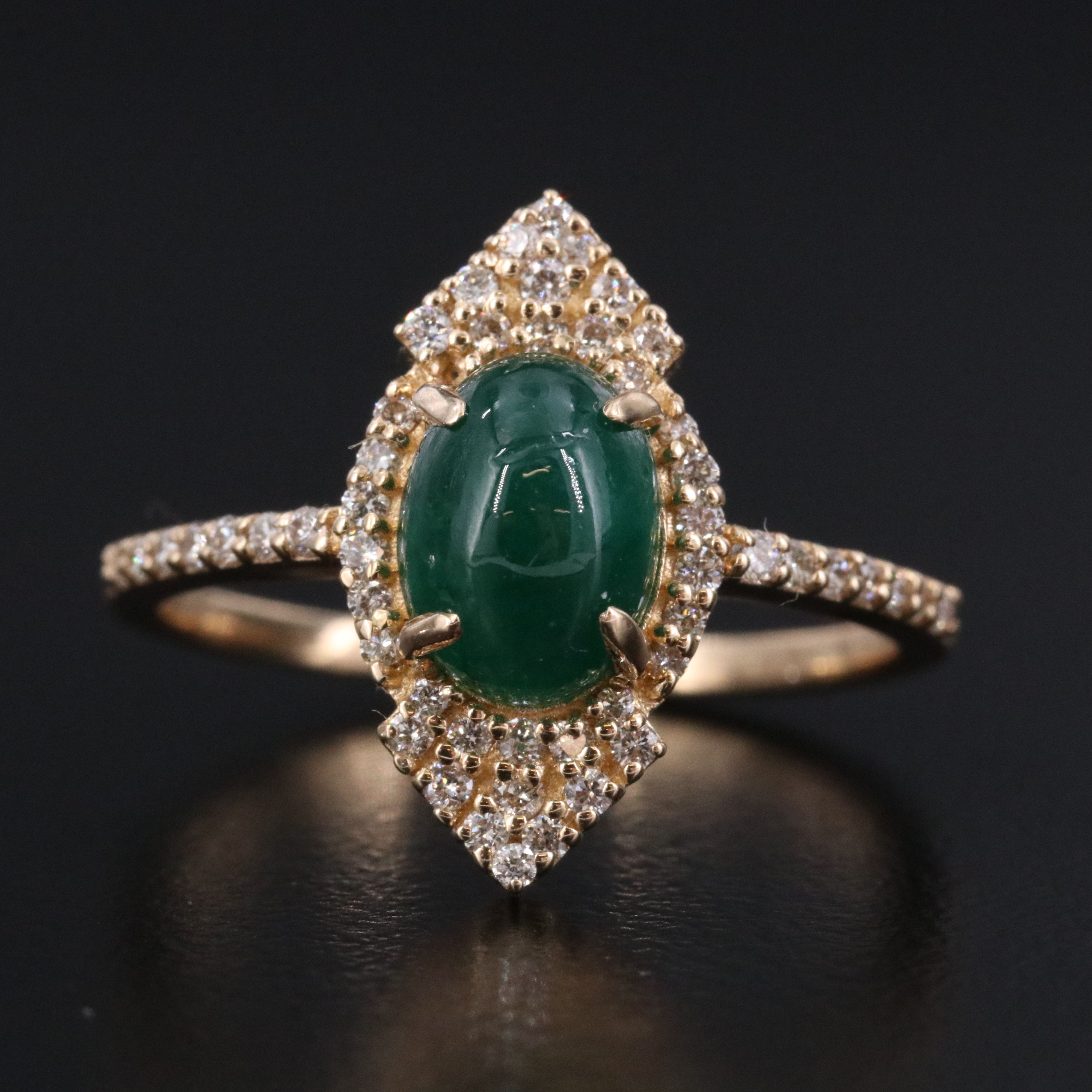 14K 1.73 CT Emerald and Diamond Ring