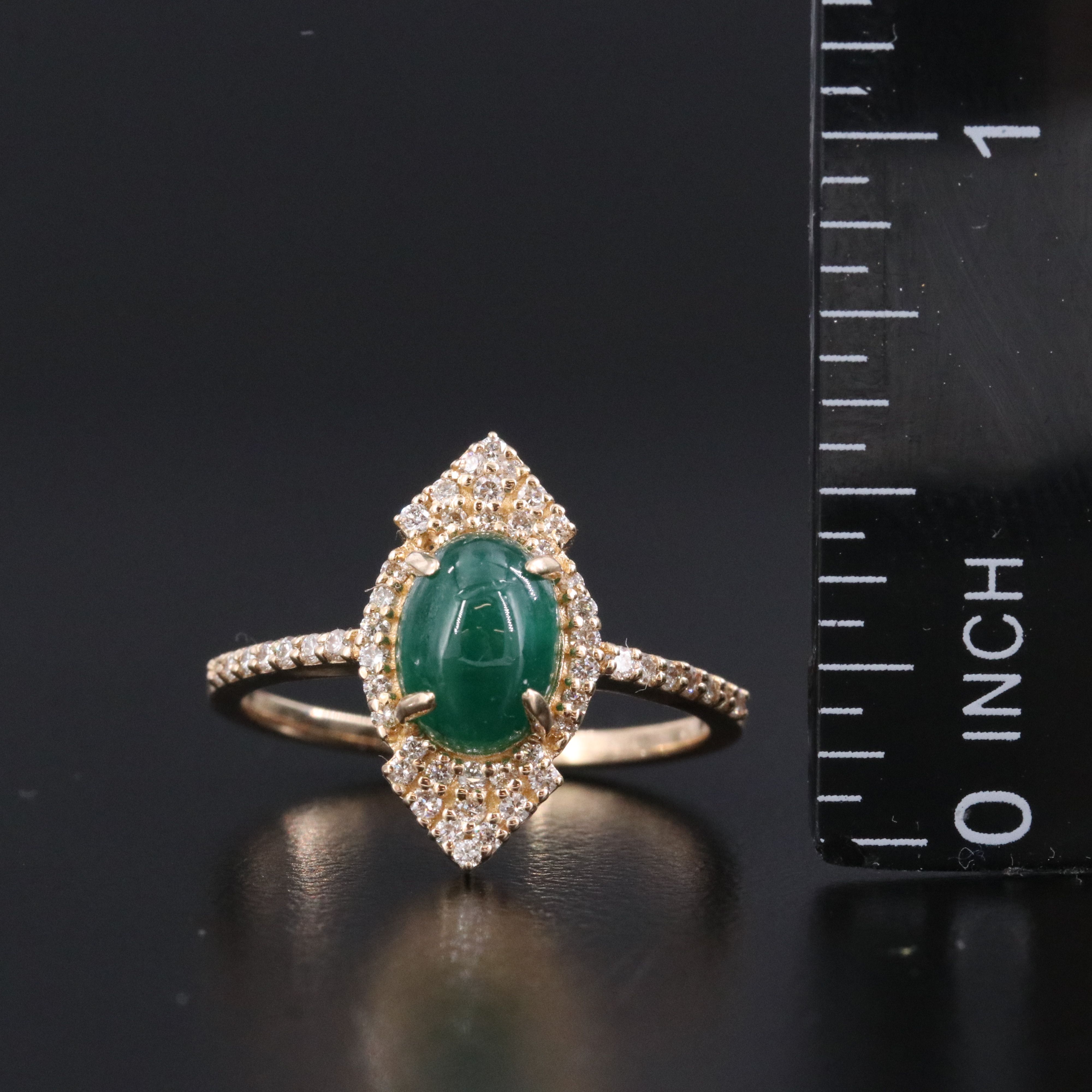 14K 1.73 CT Emerald and Diamond Ring