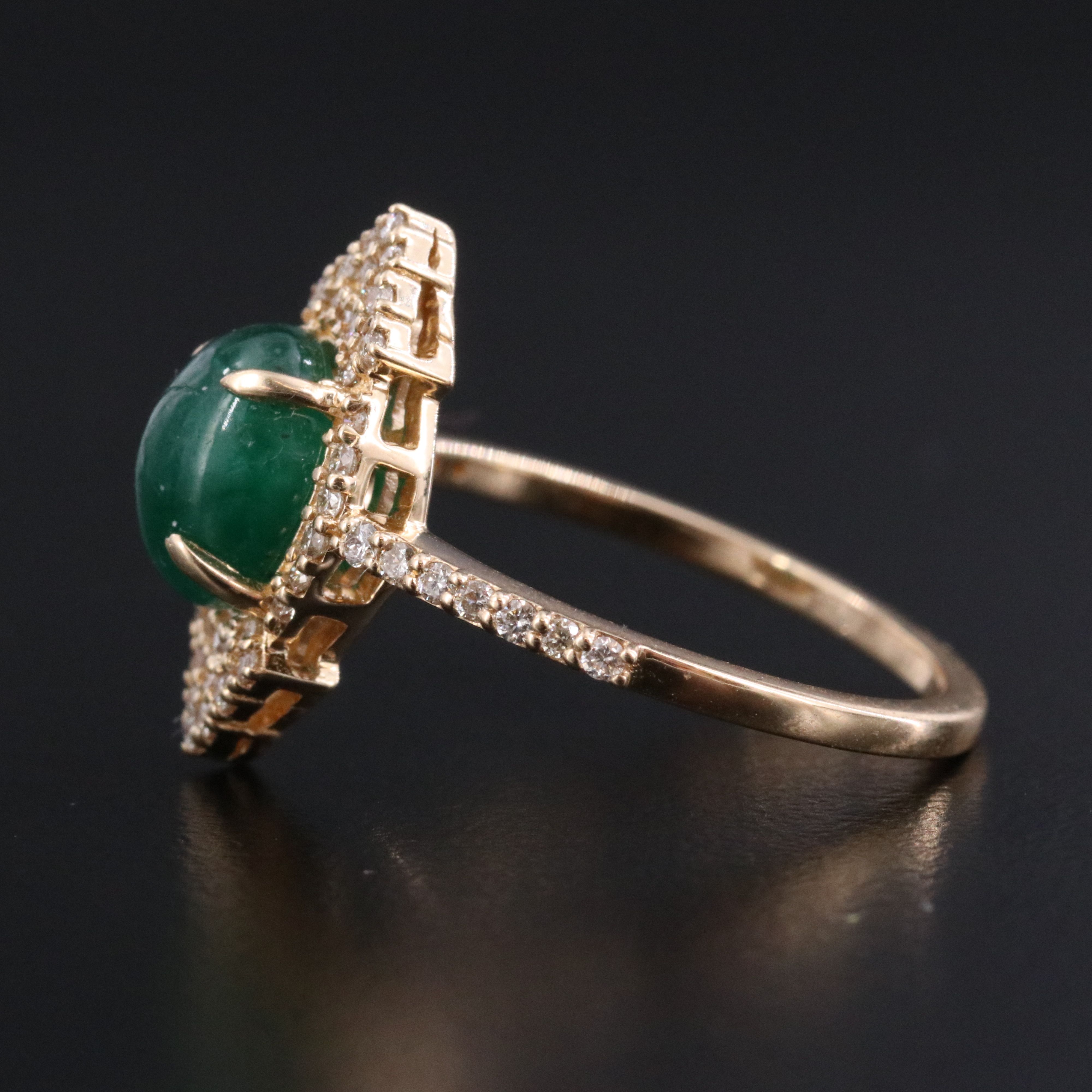 14K 1.73 CT Emerald and Diamond Ring