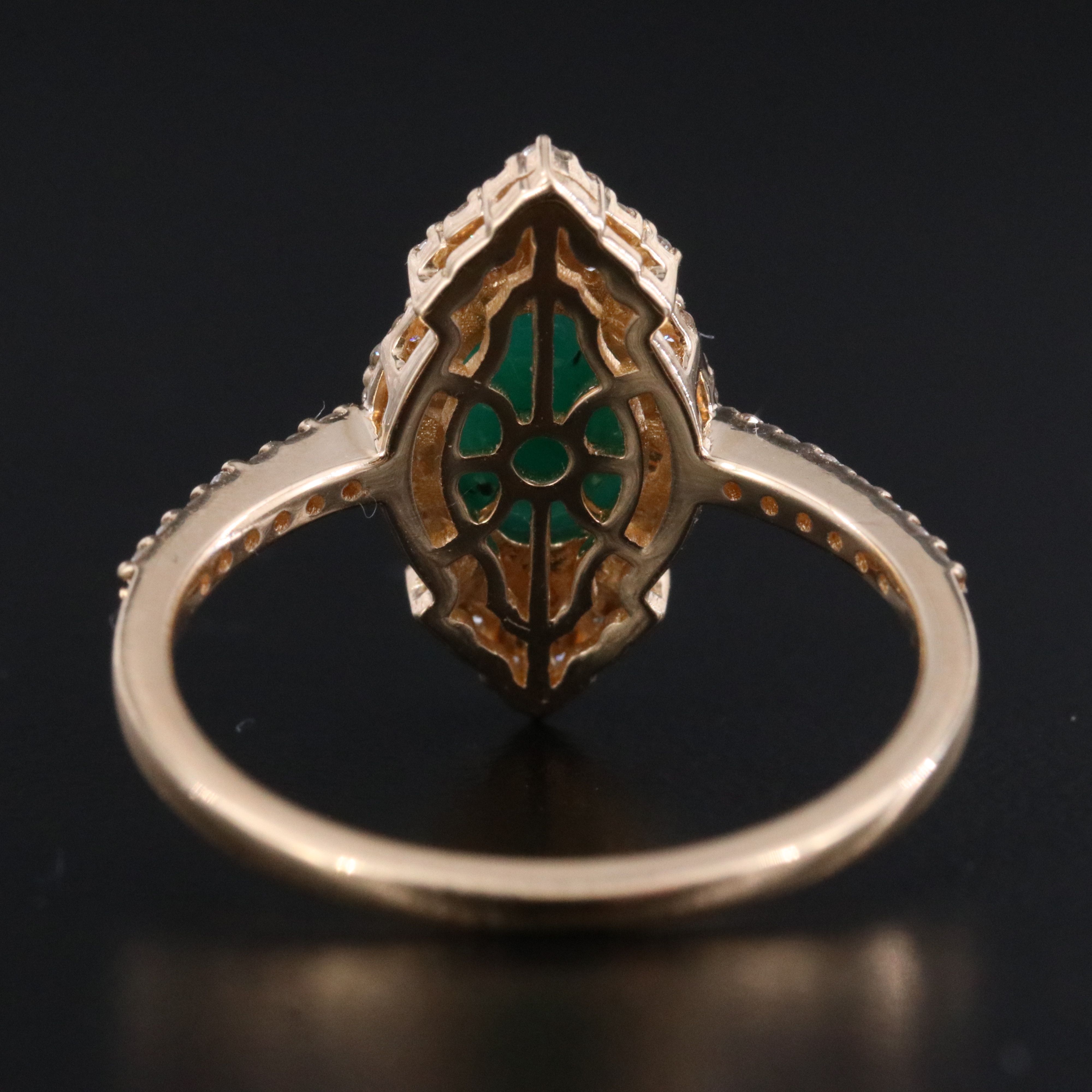 14K 1.73 CT Emerald and Diamond Ring