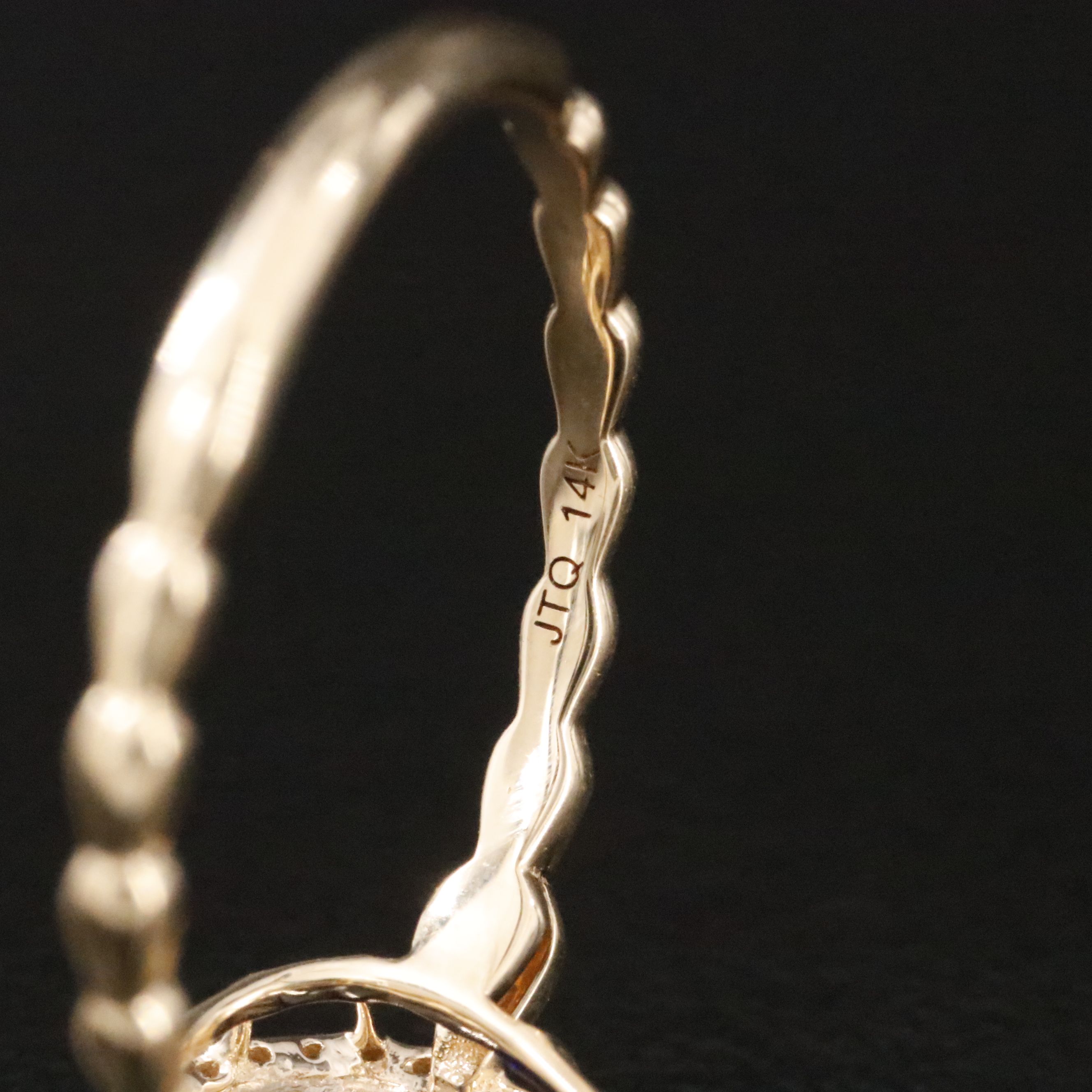 14K 1.75 CT Sapphire and Moissanite Halo Ring