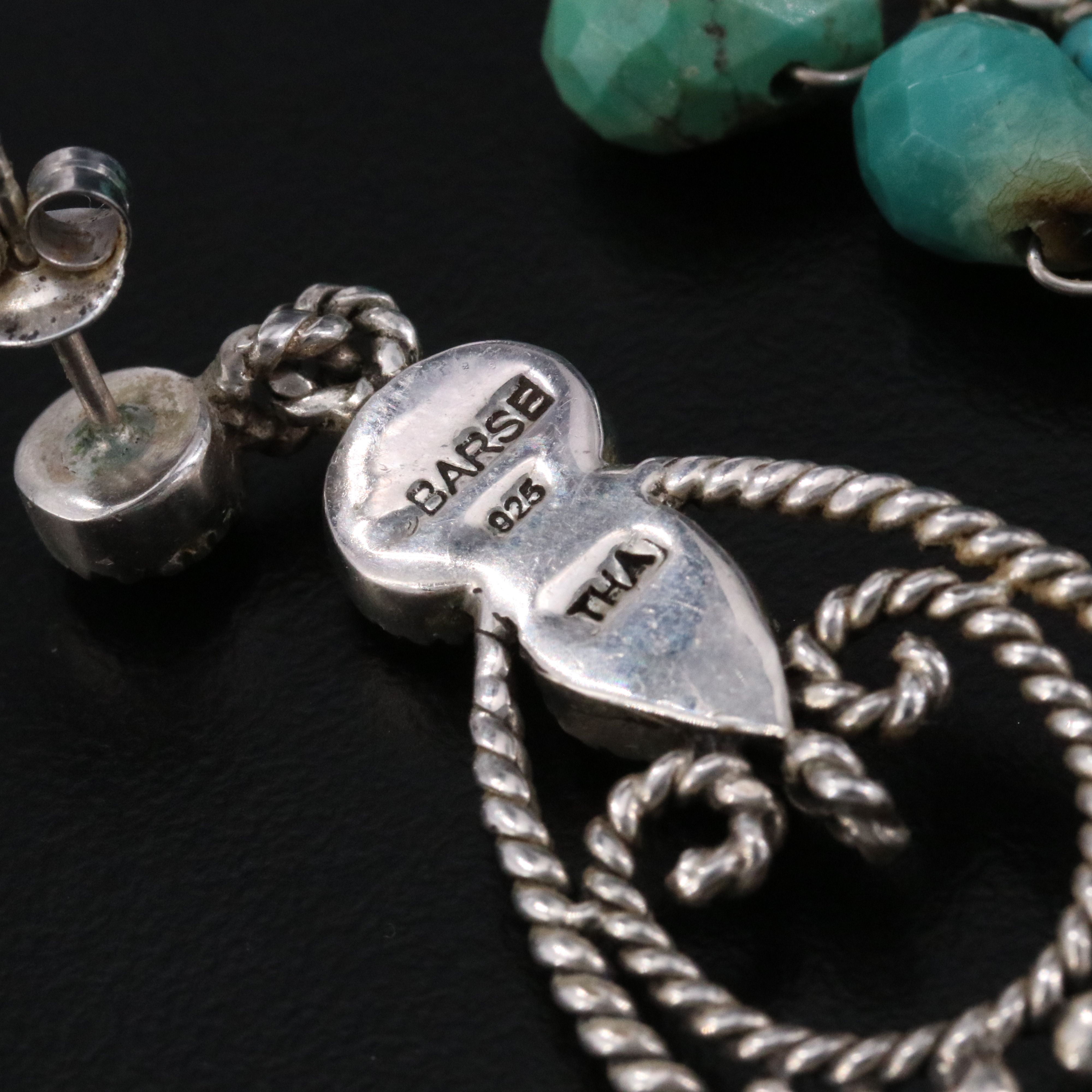 Barse Sterling Turquoise Chandelier Earrings