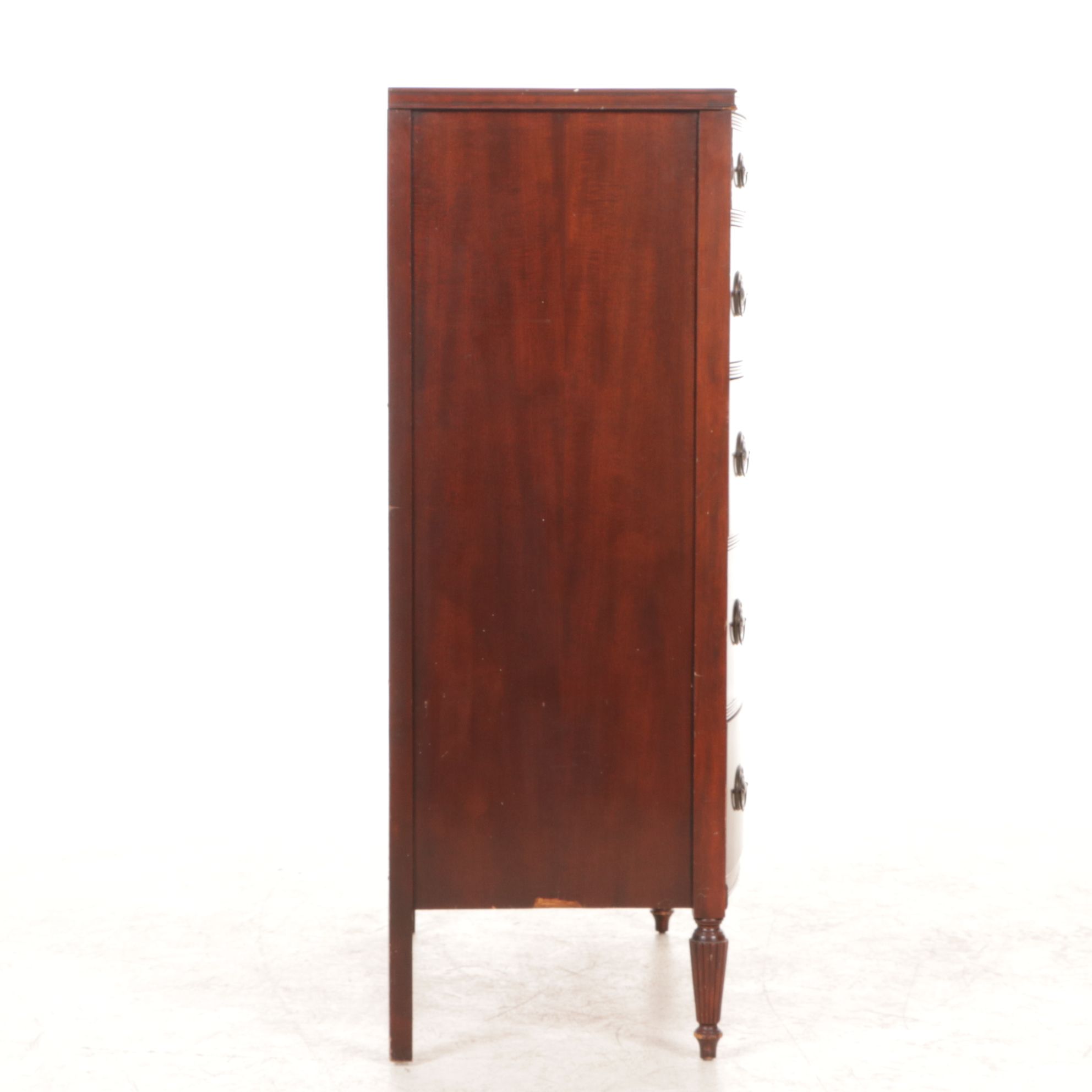 Sheraton Style Mahogany Bow Front Chest of Drawers, Early 20th Century