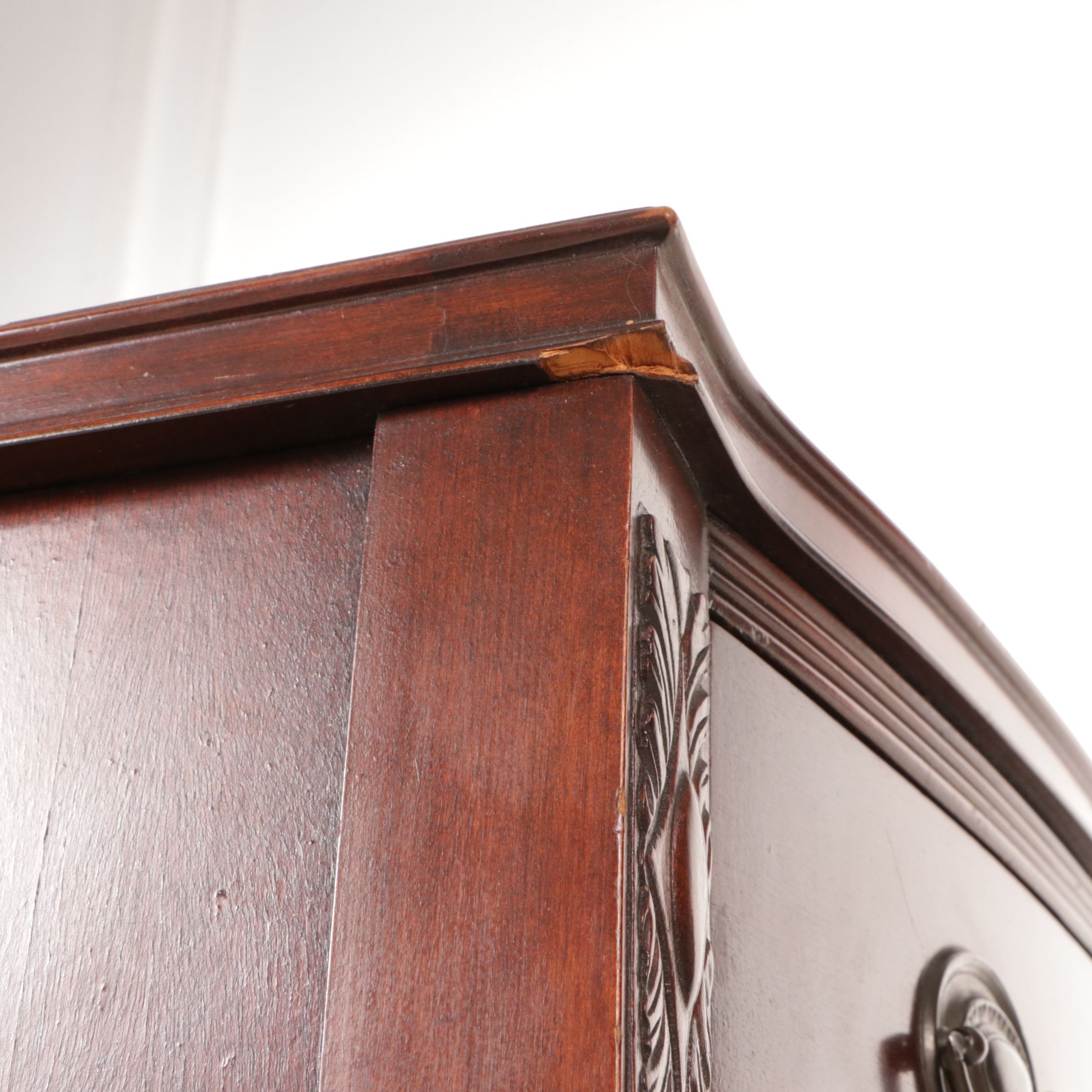 Sheraton Style Mahogany Bow Front Chest of Drawers, Early 20th Century