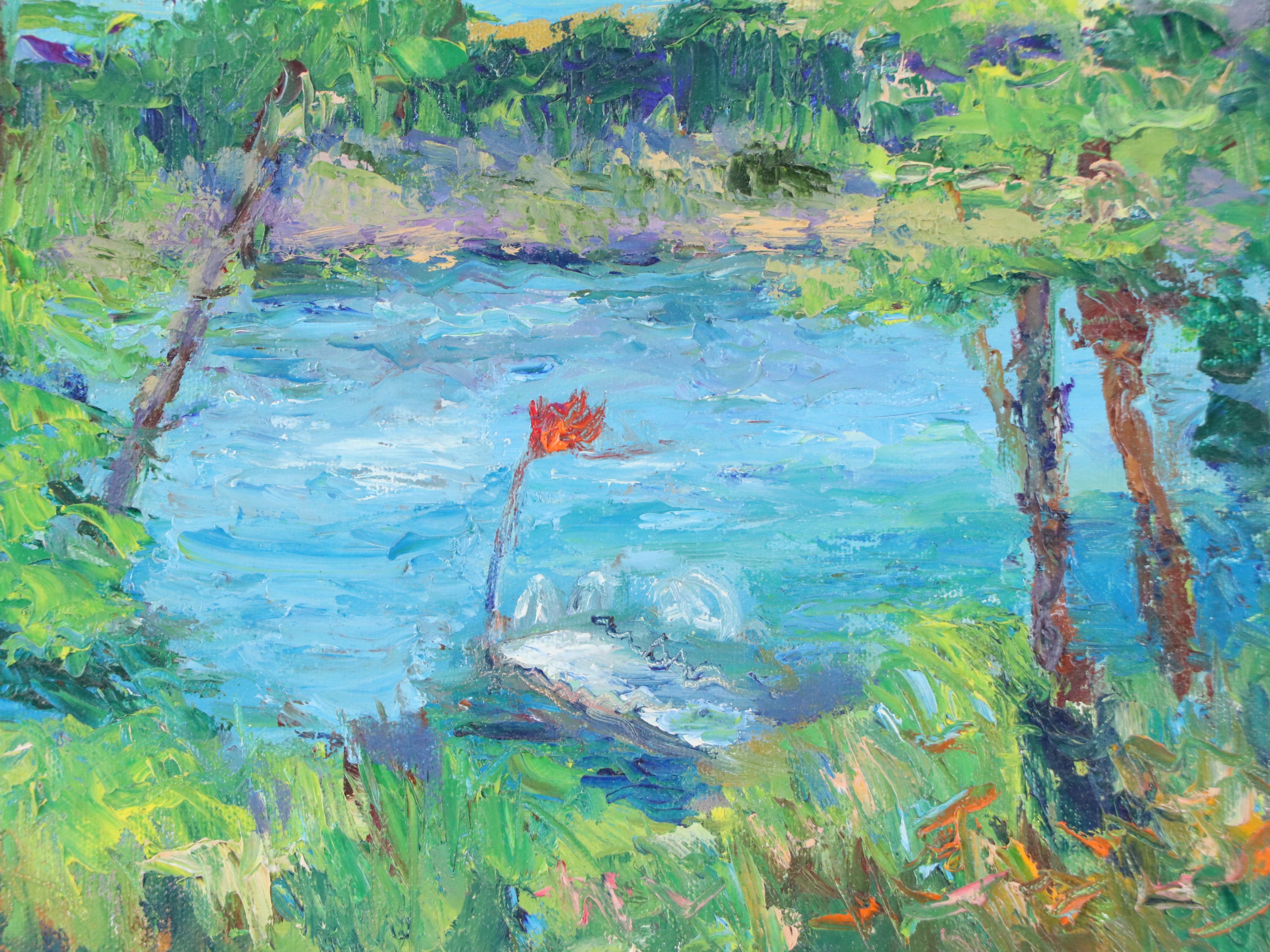 Trish Weeks Lake Landscape Oil Painting