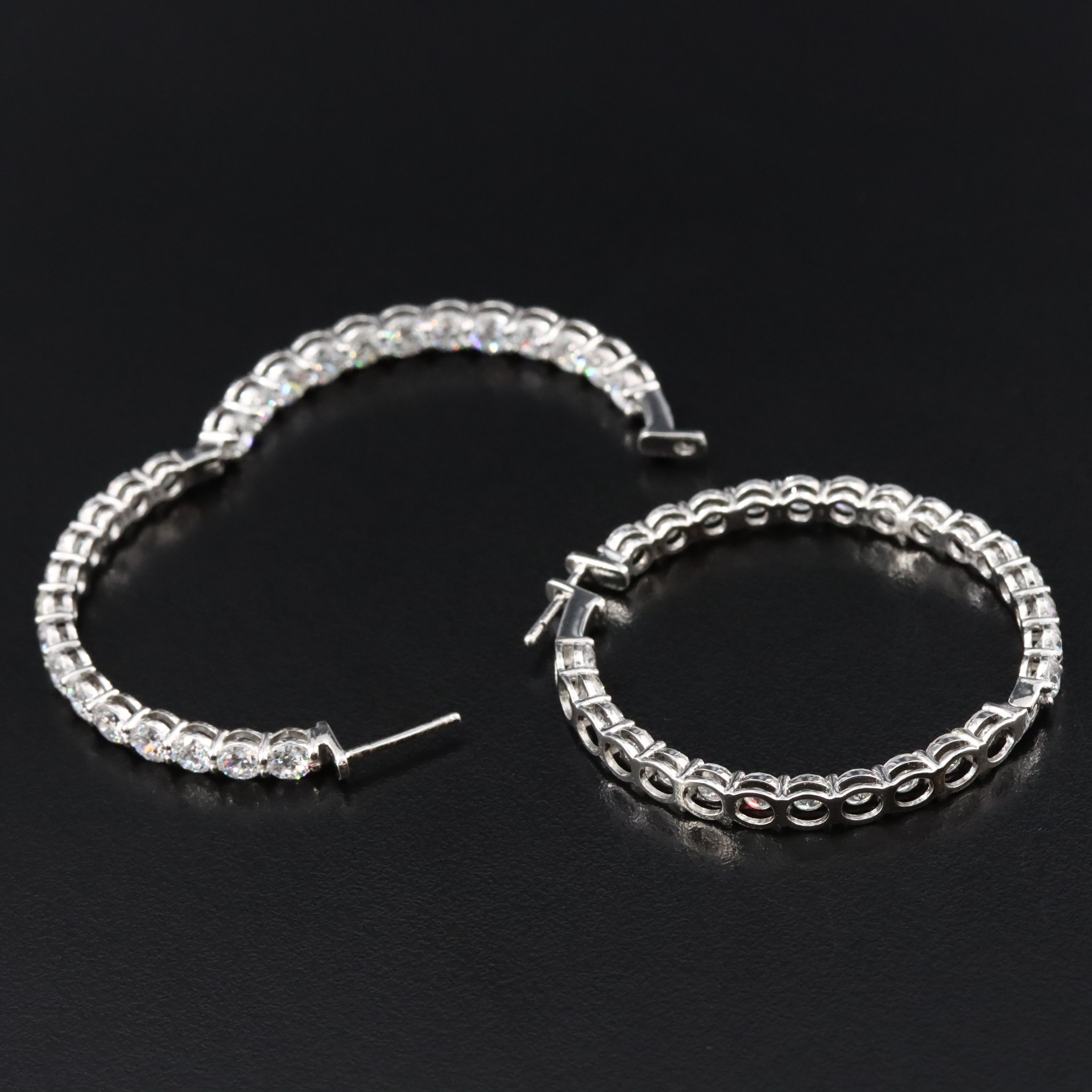 Platinum 7.52 CTW Lab Grown Diamond Inside-Out Hoop Earrings