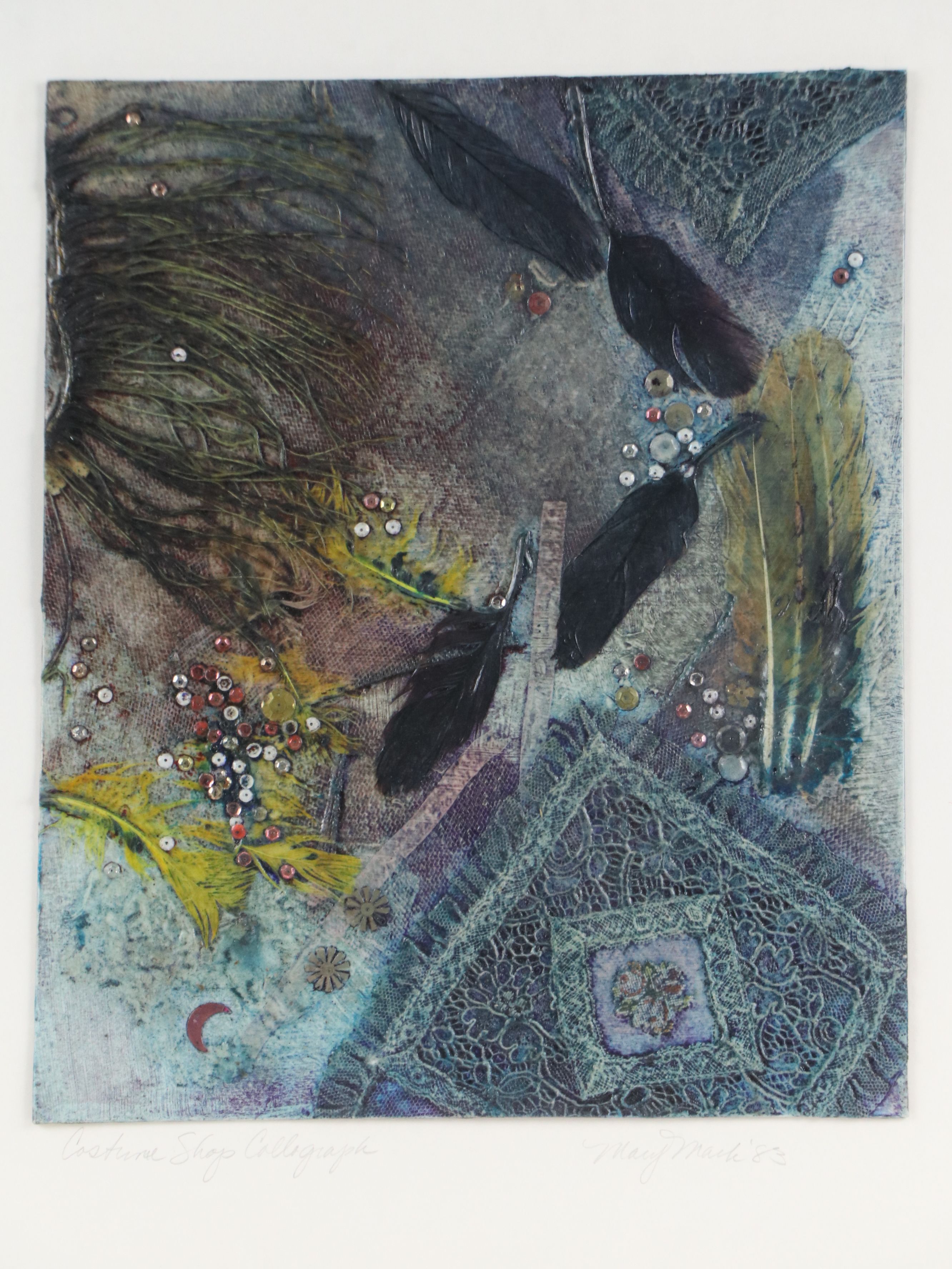 Mary Mark Embellished Collagraph "Costume Shop Collagraph," 1983