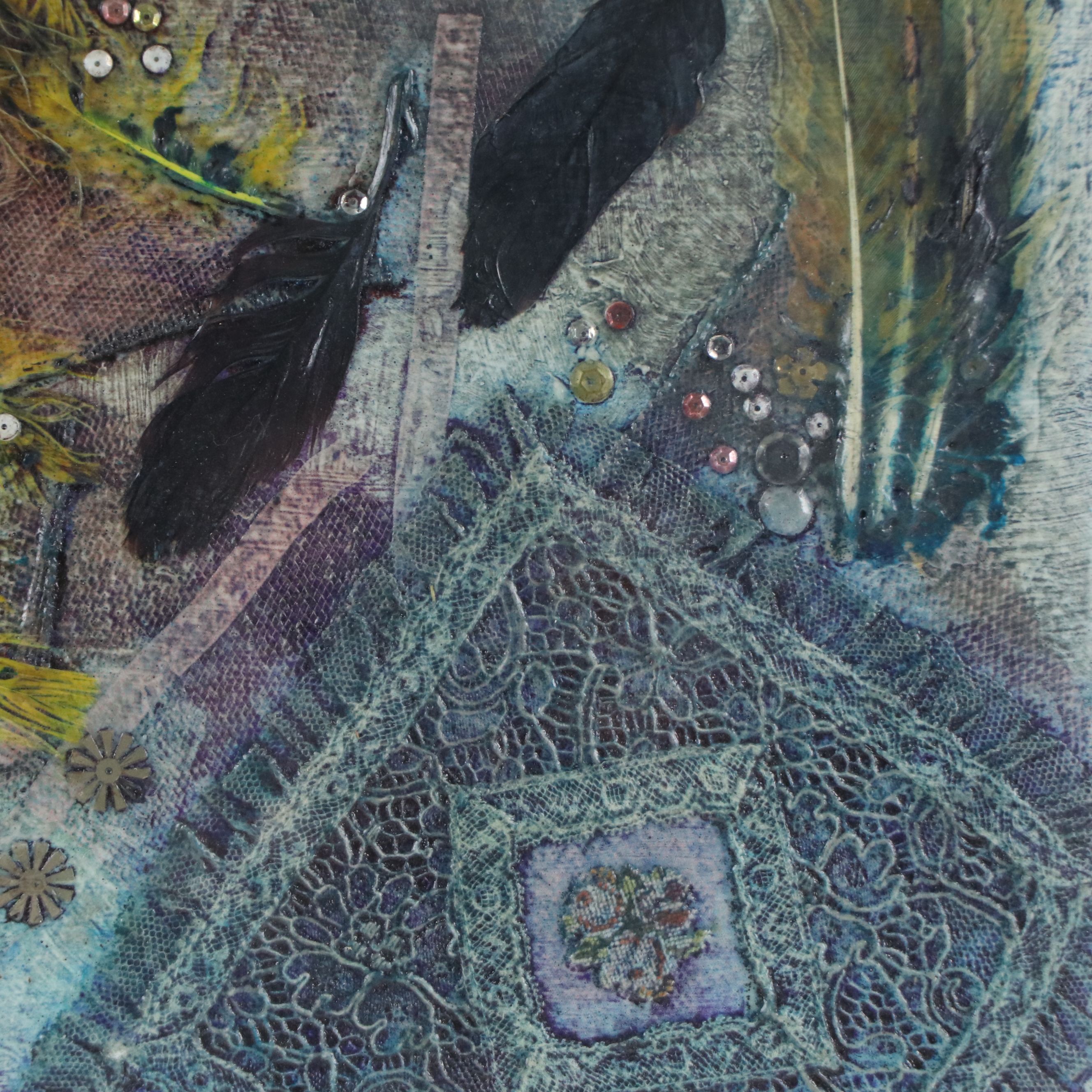 Mary Mark Embellished Collagraph "Costume Shop Collagraph," 1983