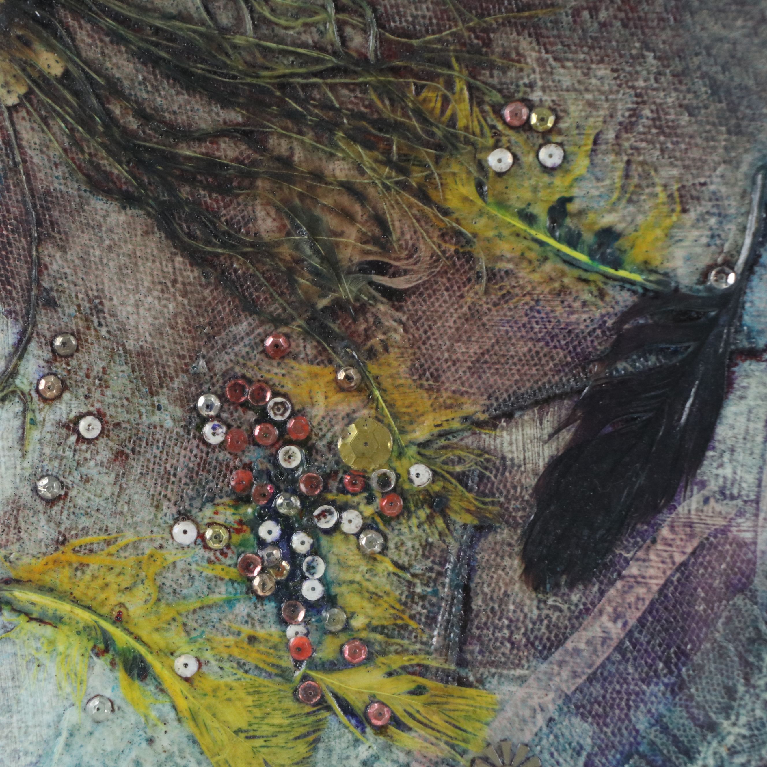 Mary Mark Embellished Collagraph "Costume Shop Collagraph," 1983