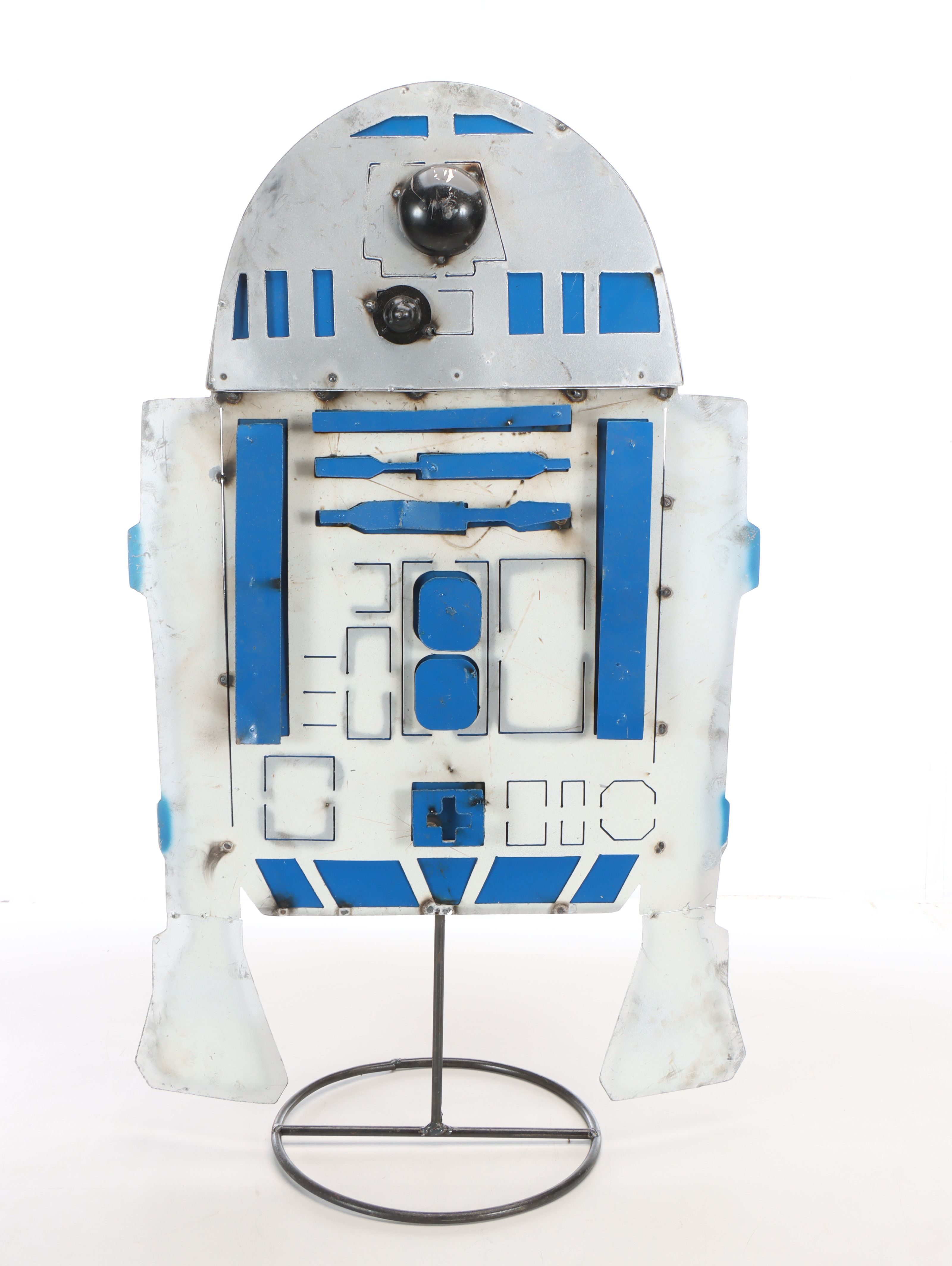 "Star Wars" Enameled Metal Wall Sign with R2-D2 Statue