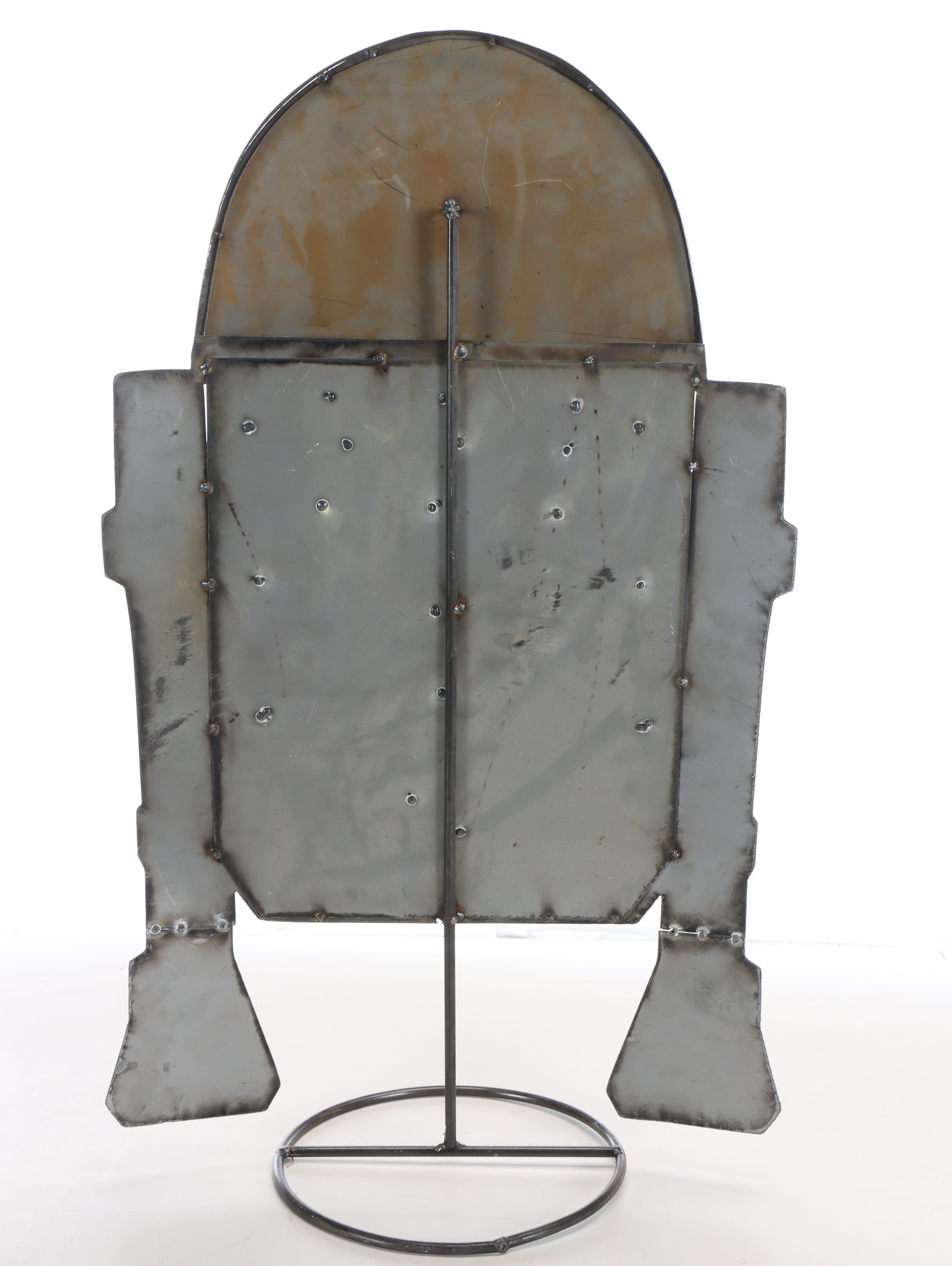 "Star Wars" Enameled Metal Wall Sign with R2-D2 Statue