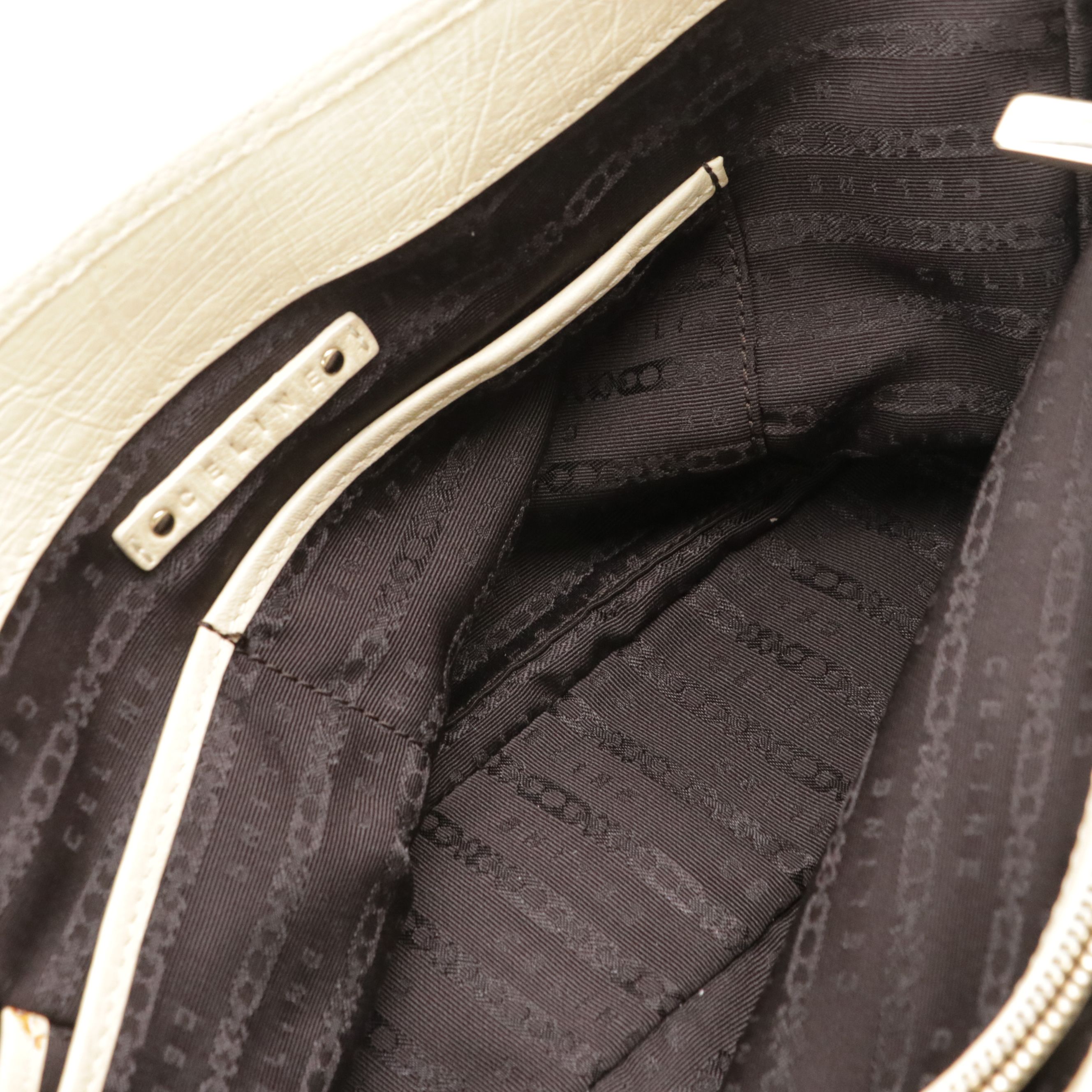 Celine Boogie Handbag in Macadam Jacquard and Buttercream Leather Trim