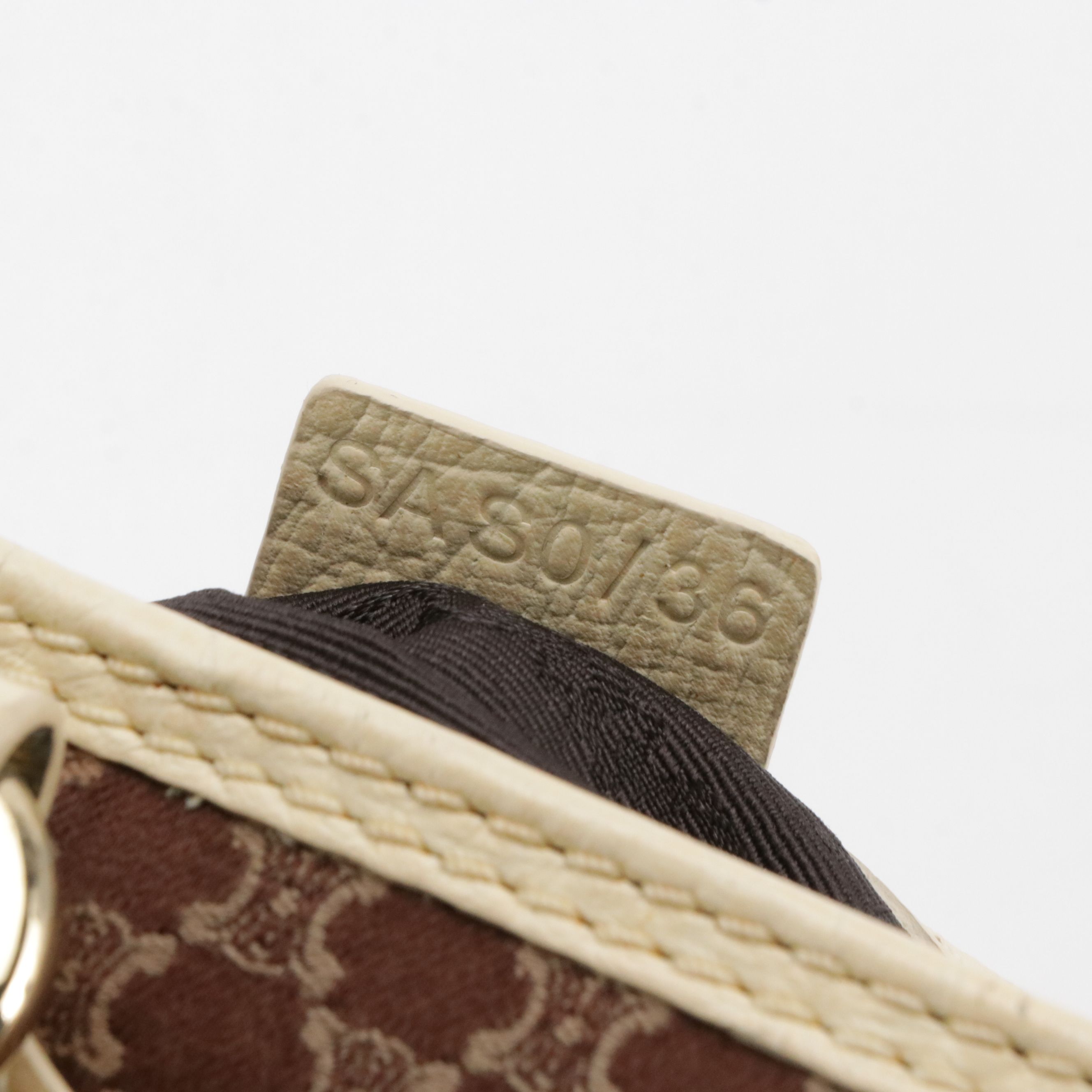 Celine Boogie Handbag in Macadam Jacquard and Buttercream Leather Trim