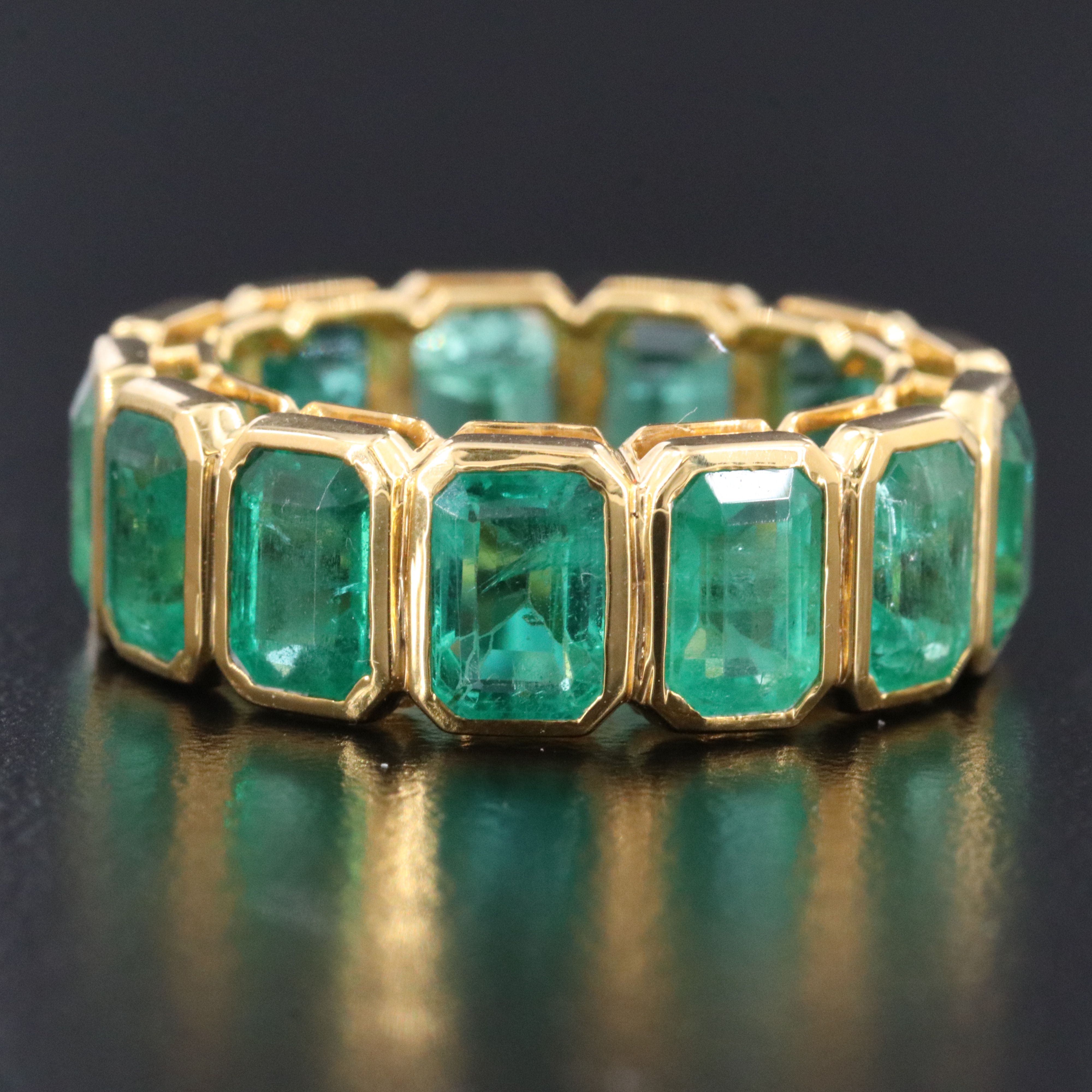 18K 8.63 CTW Emerald Eternity Band