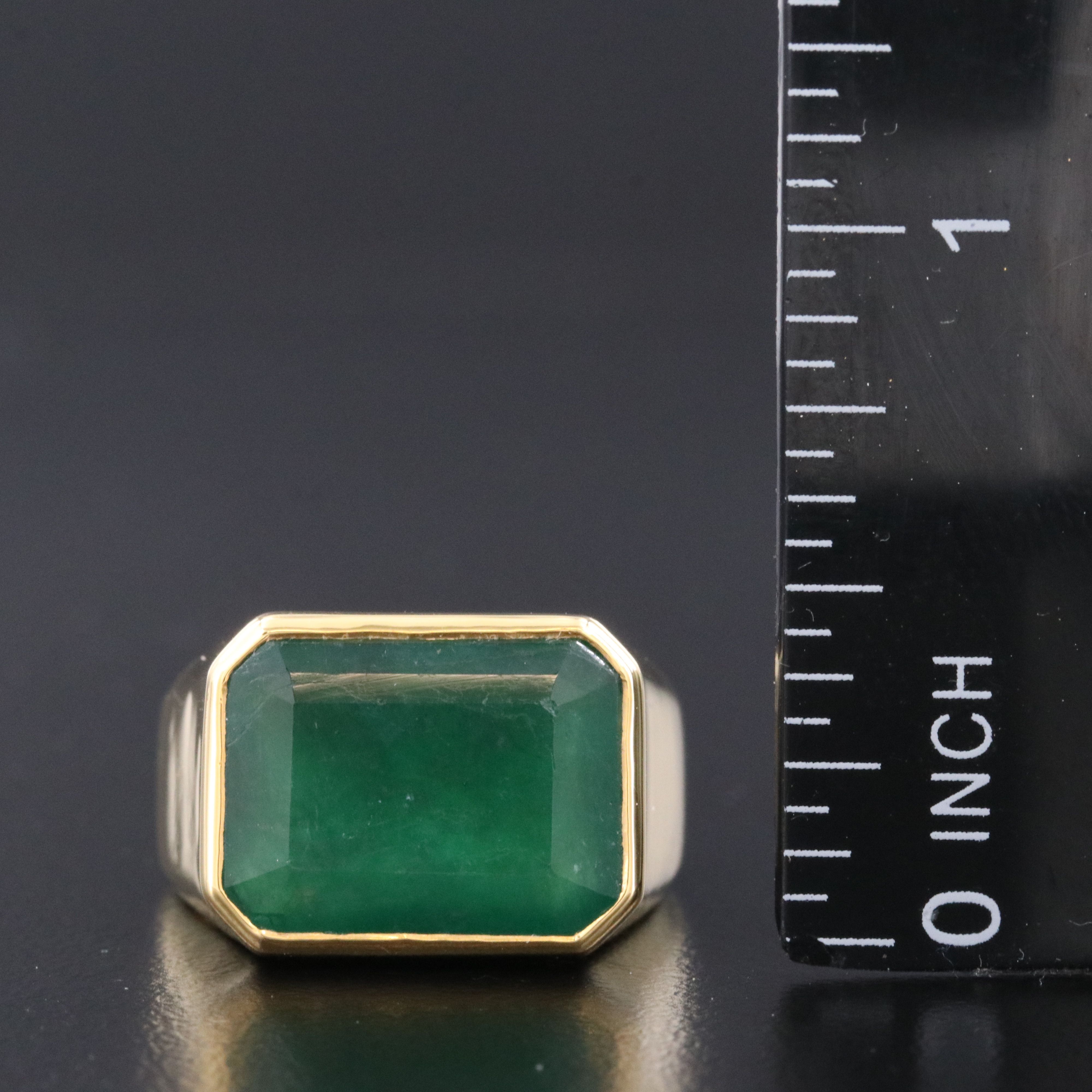 14K 7.64 CT Emerald Solitaire Ring