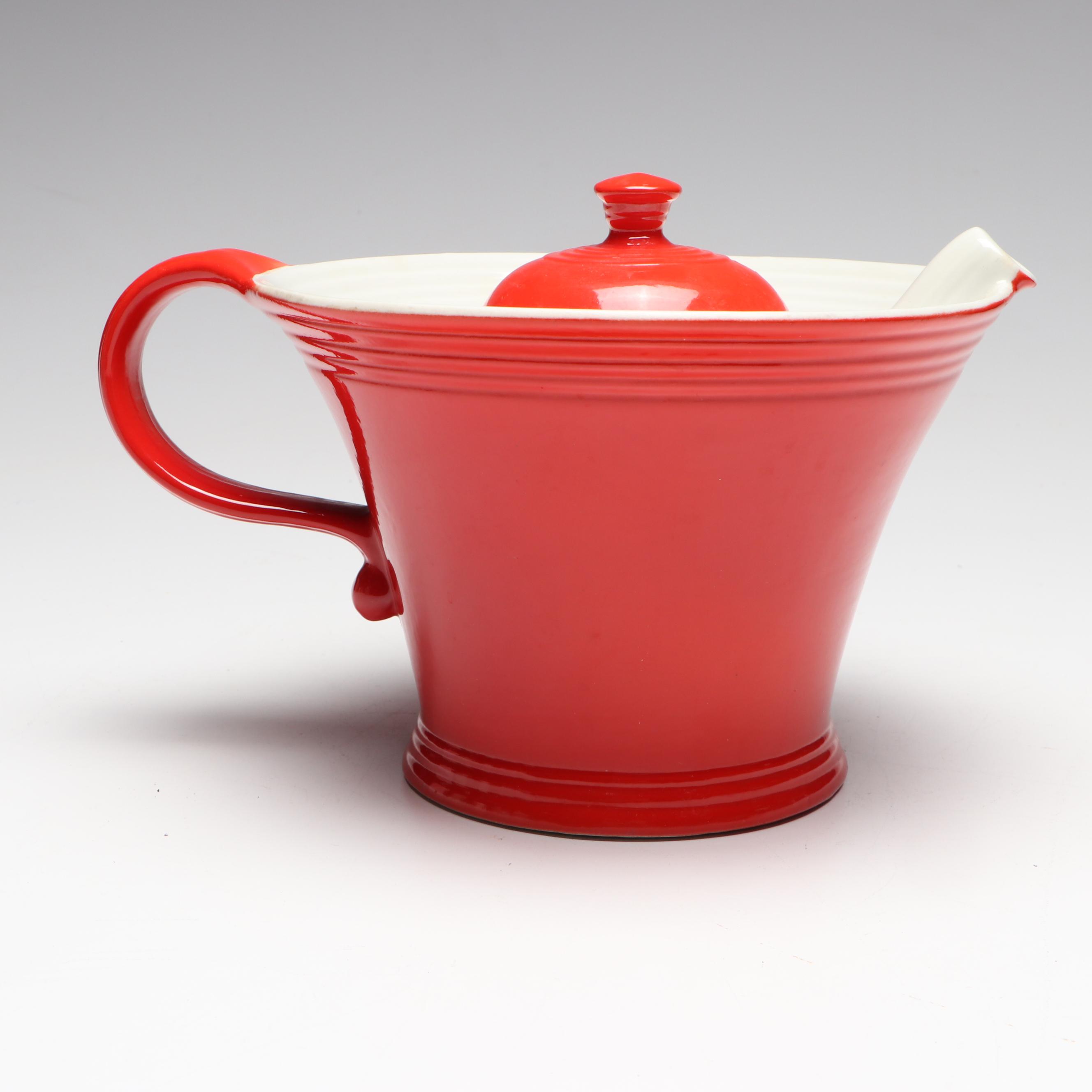Hall's Art Deco Style "Chinese Red" Melody Teapot, Early to Mid-20th Century